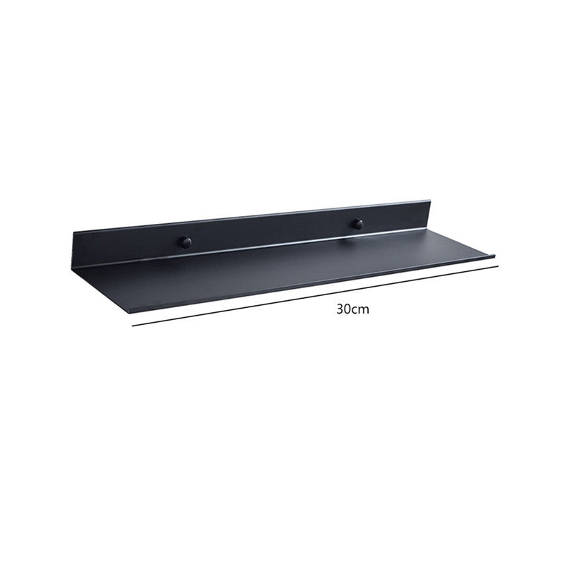 Black non-perforated bathroom shelf