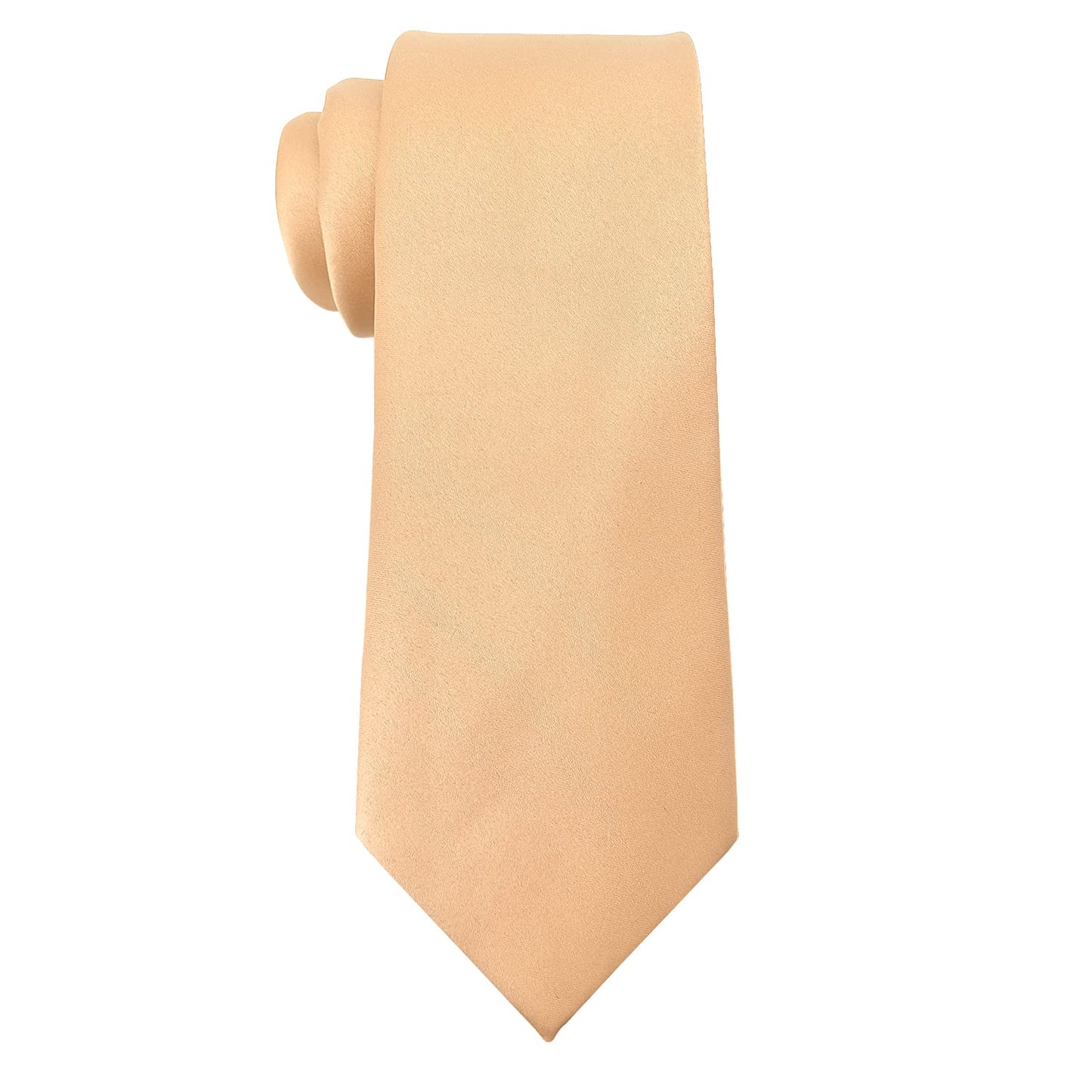 KOOELLE Men's Ties Solid Pure Color Plain Formal Black Ties For Men