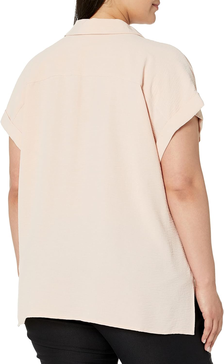 Calvin Klein Women's Plus Size High-Low Sleeveless Button-Down Blouse