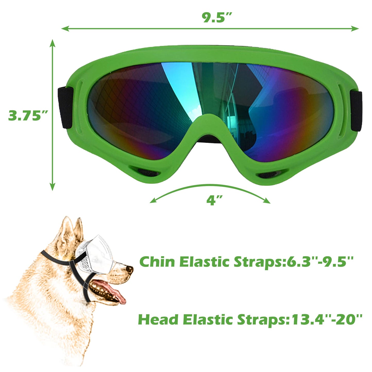 Large Dog Sunglasses, Dog Goggles with Adjustable Strap UV Protection Winproof Dog Puppy Sunglasses, Suitable for Medium-Large Dog Pet Glasses, Dogs Eyes Protection