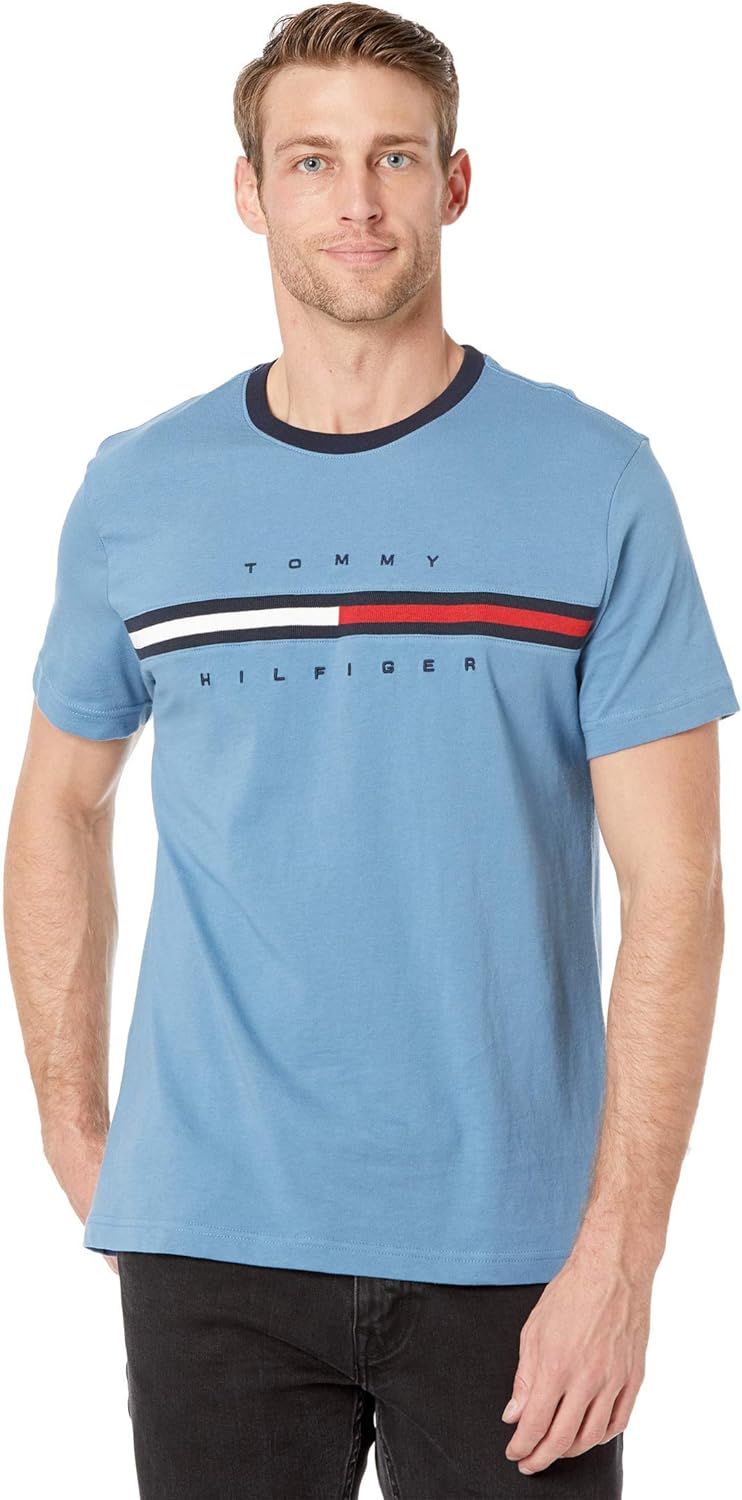 Tommy Hilfiger Men's Short Sleeve Signature Stripe Graphic T-Shirt