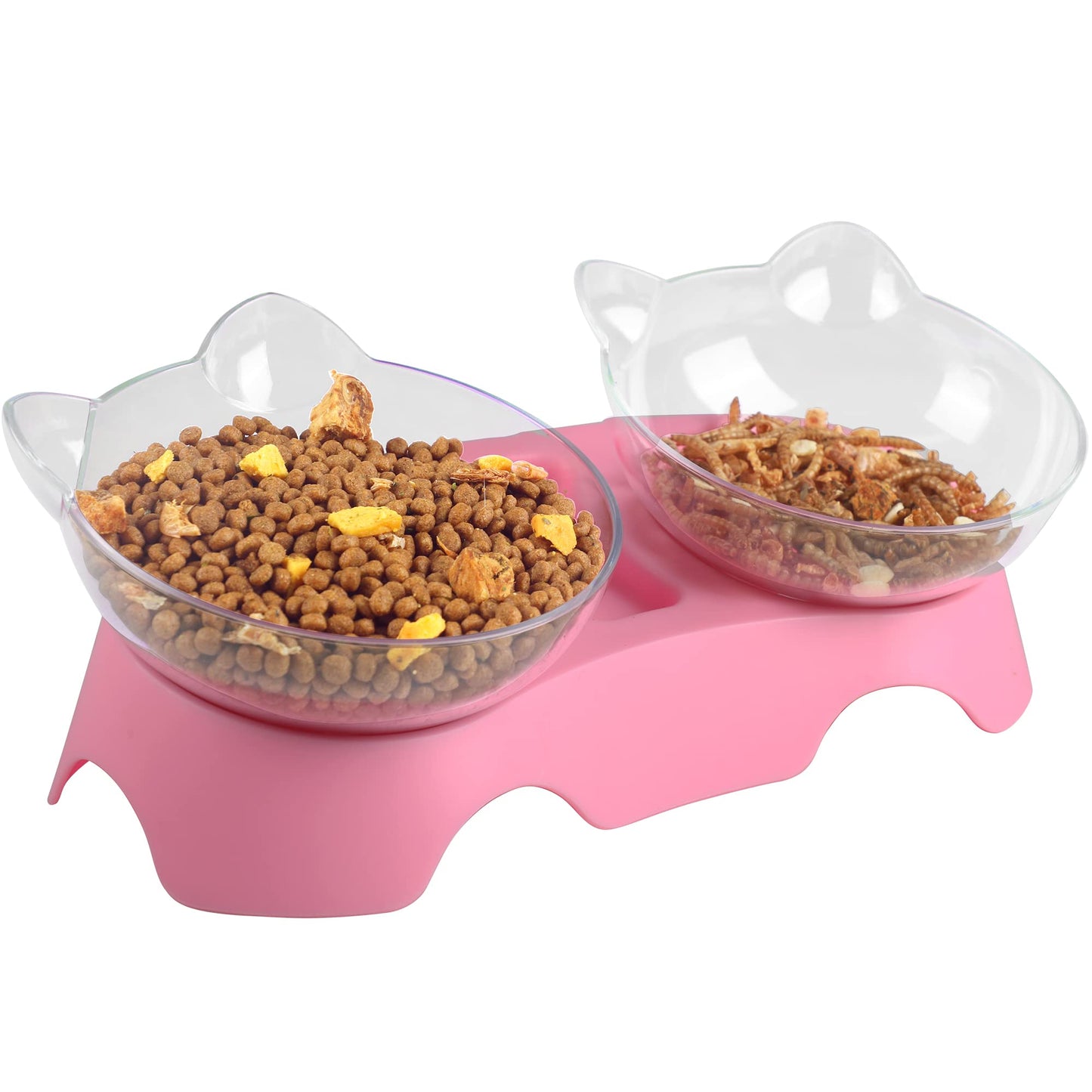 MILIFUN Cat Food Bowls Elevated Tilted, Anti Vomiting Orthopedic Kitty Bowls for Puppy and Bunny, Indoor Cats.