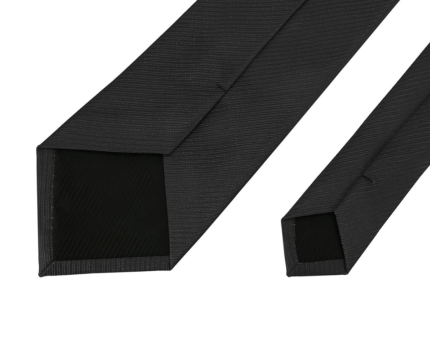 KOOELLE Men's Ties Solid Pure Color Plain Formal Black Ties For Men