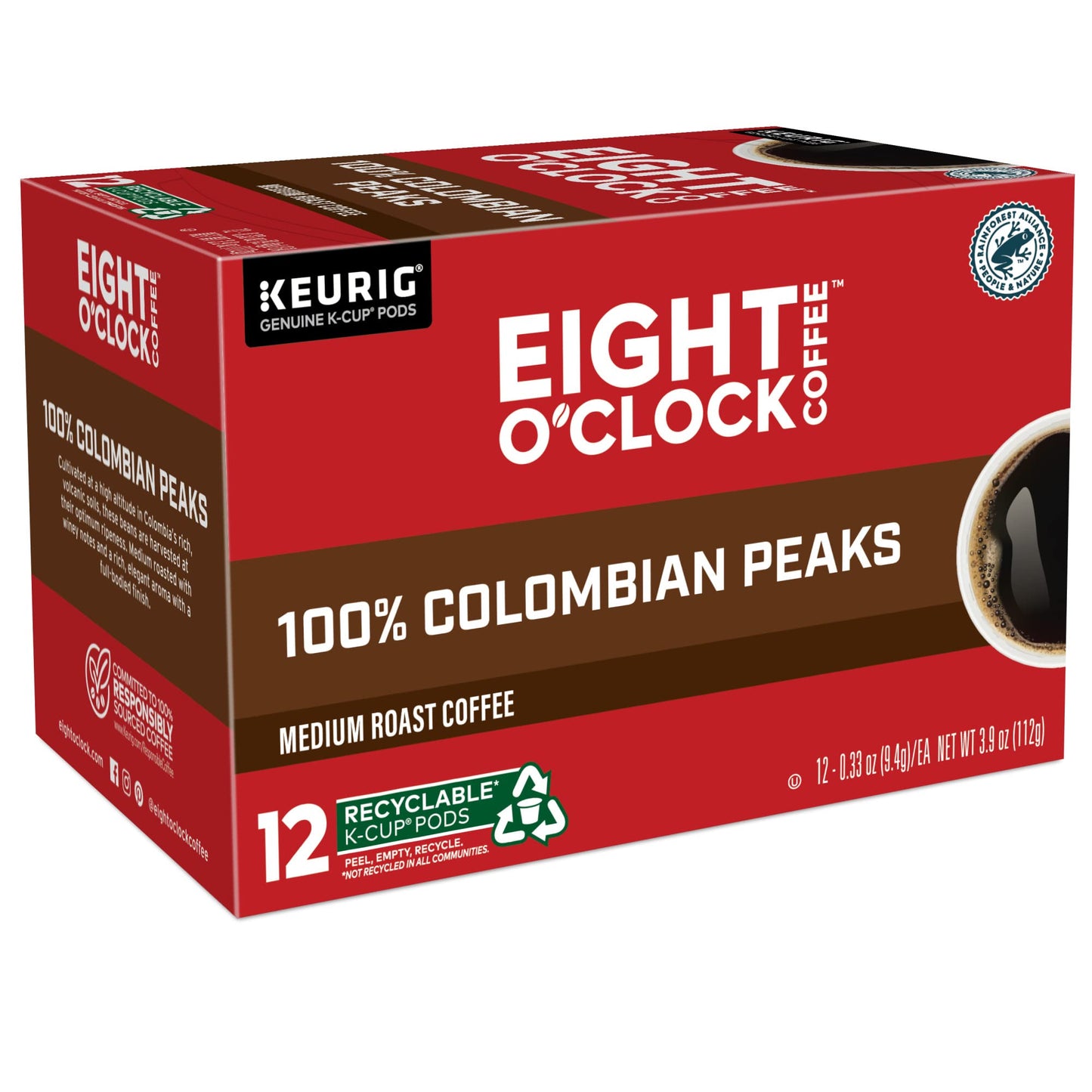 Eight O'Clock Coffee The Original Keurig Single-Serve K-Cup Pods, Medium Roast Coffee, 96 Count (4 Packs of 24)