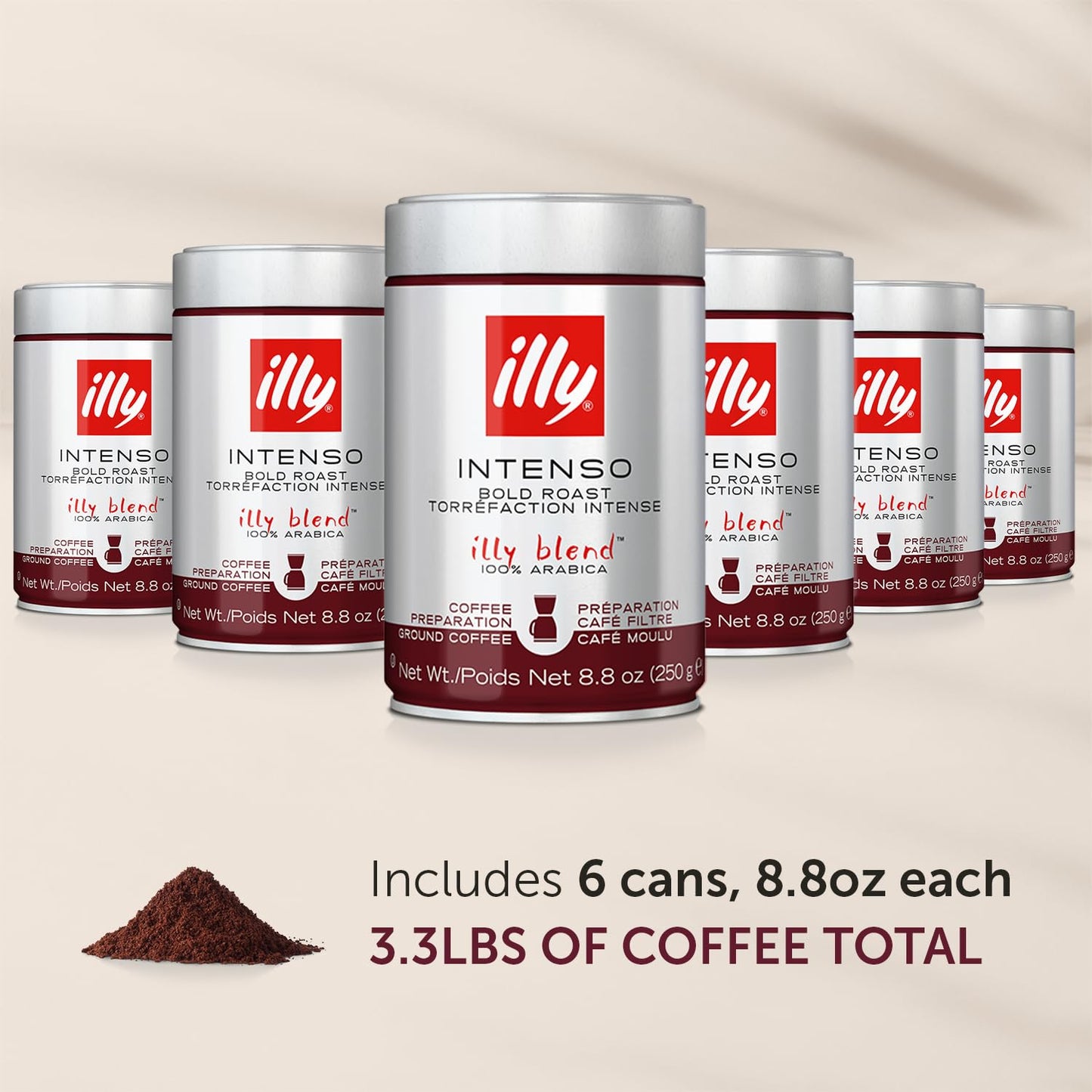 illy Ground Coffee Espresso - 100% Arabica Coffee Ground – Classico Medium Roast - Notes of Caramel, Orange Blossom & Jasmine - Rich Aromatic Profile - Precise Roast - No Preservatives – 8.8 Ounce