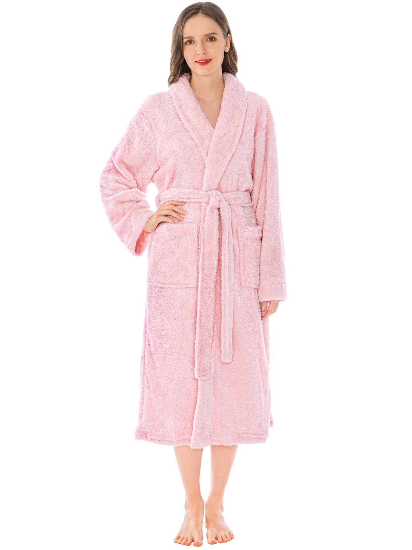 PAVILIA Premium Womens Plush Soft Robe Fluffy, Warm, Fleece Sherpa Shaggy Bathrobe