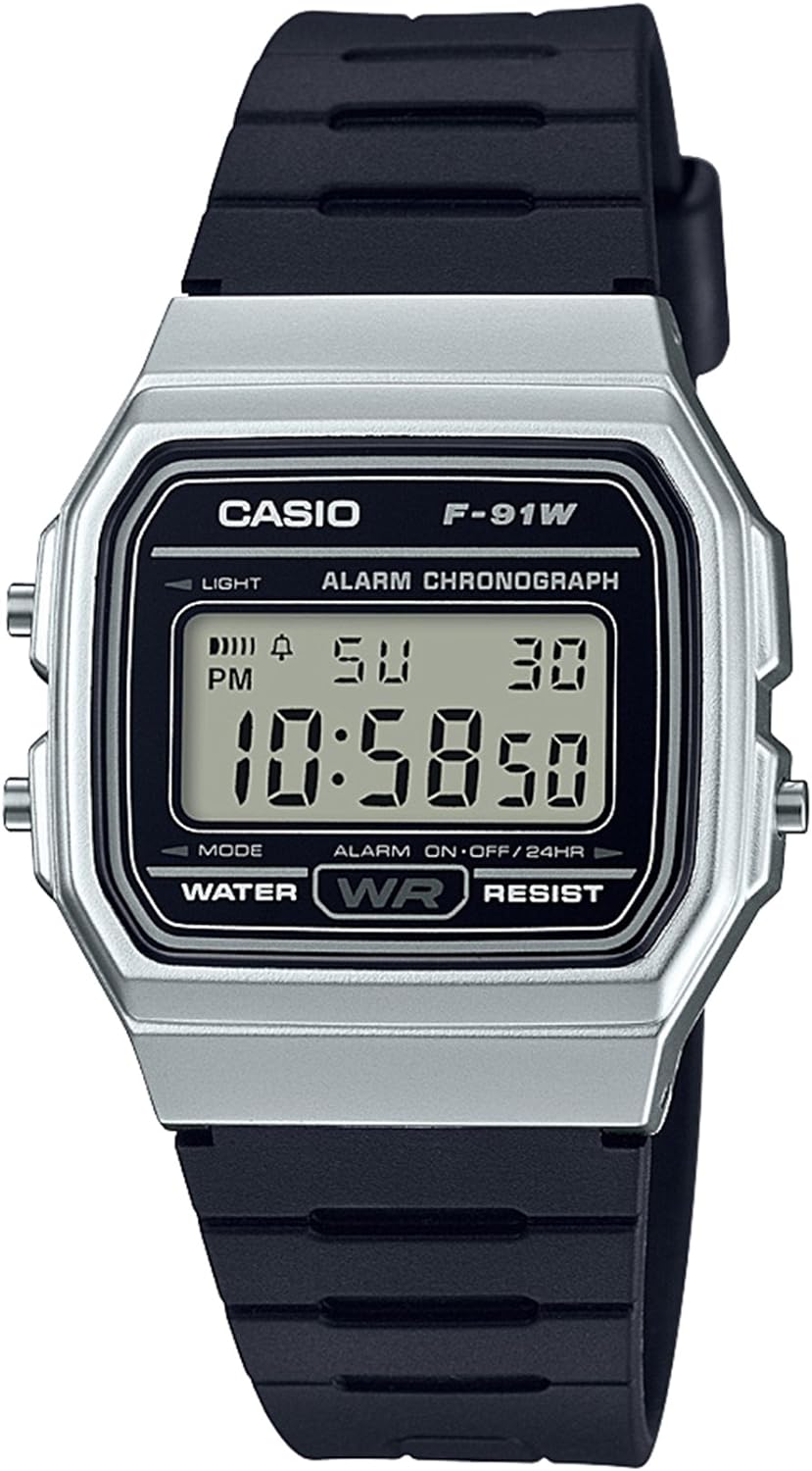 Casio Classic F91W Series Quartz Watch | Water Resistant |1/100 Second Stopwatch | Daily Alarm | Hourly Time Signal |Auto Calendar |SS Caseback |12/24-Hour Format