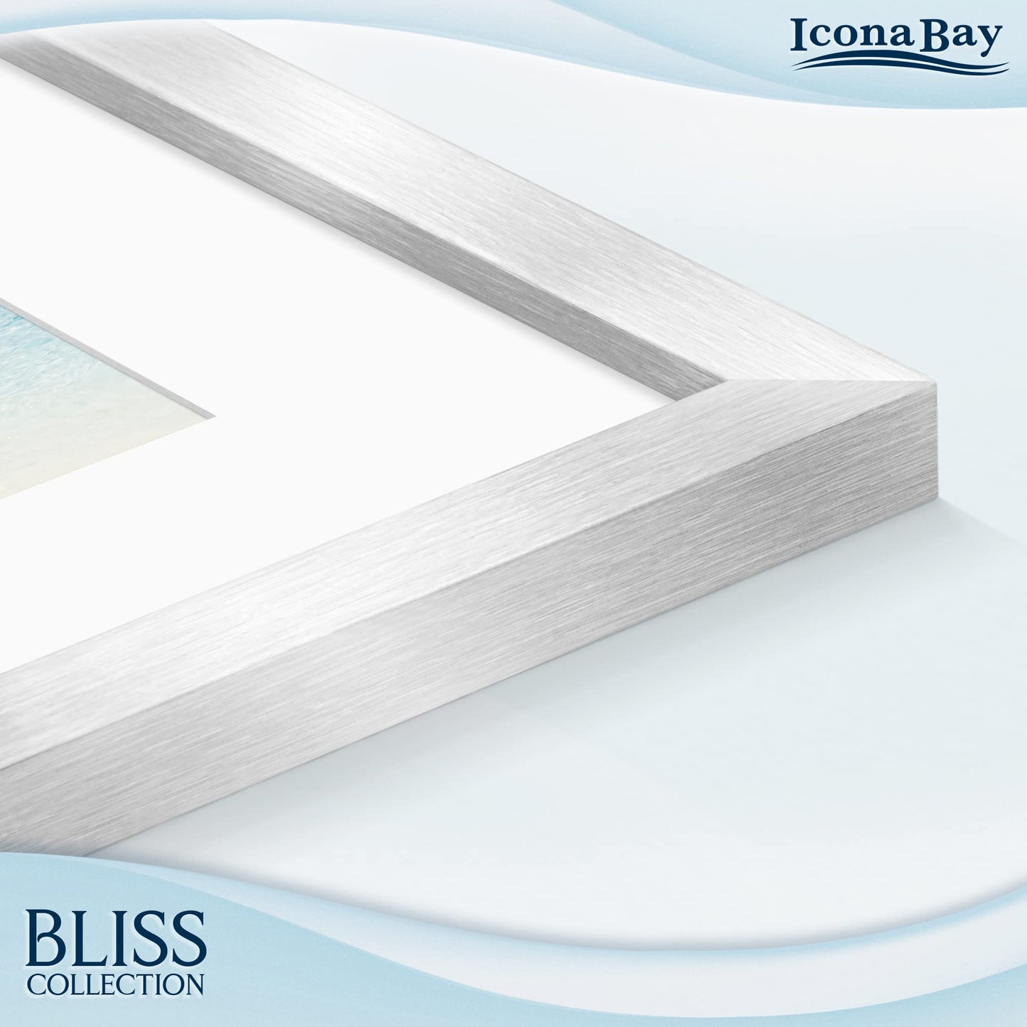 Icona Bay 5x7 Black Picture Frame, Modern Style Wood Composite Frame, Table Top or Wall Mount, Bliss Collection