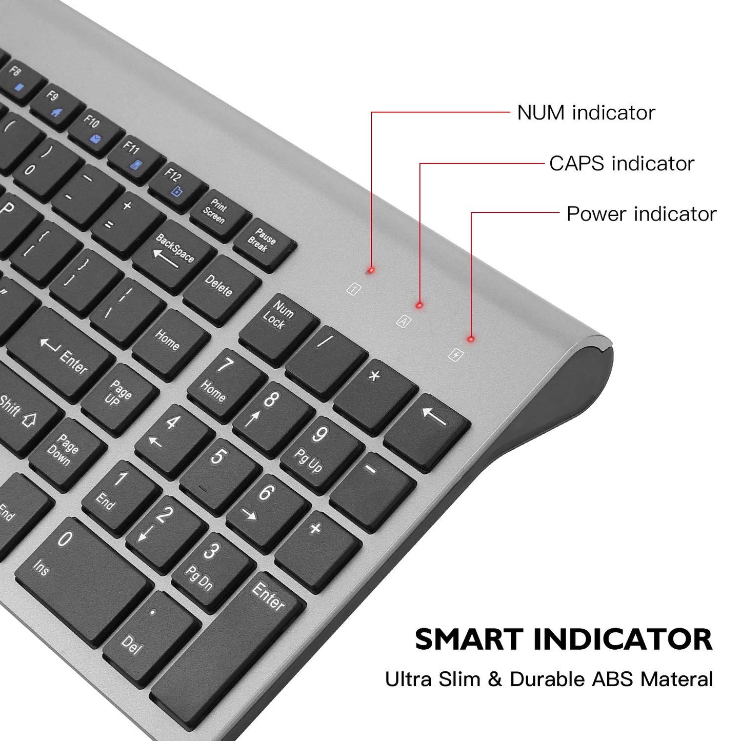 cimetech Wireless Keyboard and Mouse Combo, Compact Full Size Wireless Computer Keyboard and Mouse Set 2.4G Ultra-Thin Sleek Design for Windows, Computer, Desktop, PC, Notebook, Laptop - Grey