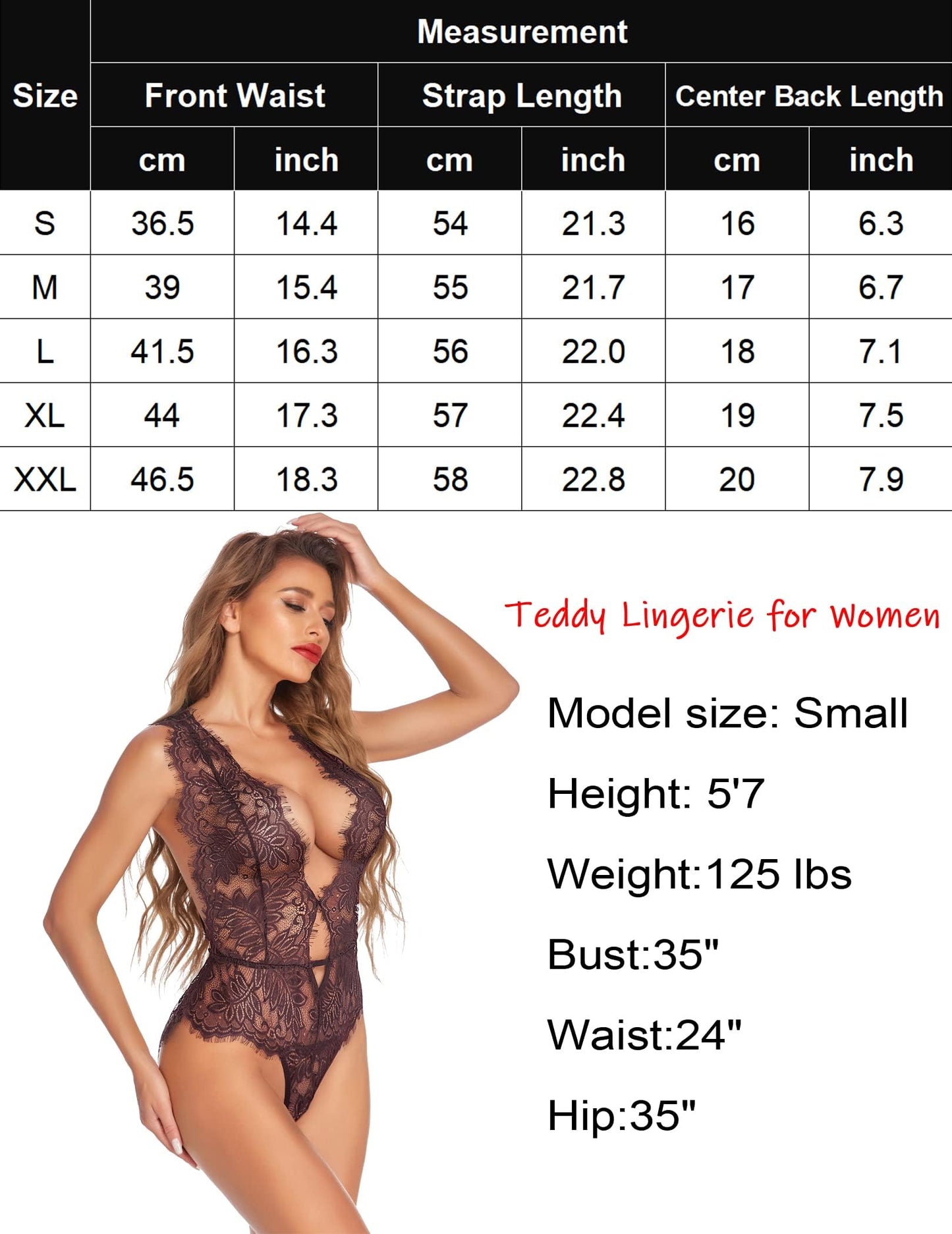 Avidlove Women One Piece Lingerie Lace Bodysuit Deep V Teddy Mini Babydoll