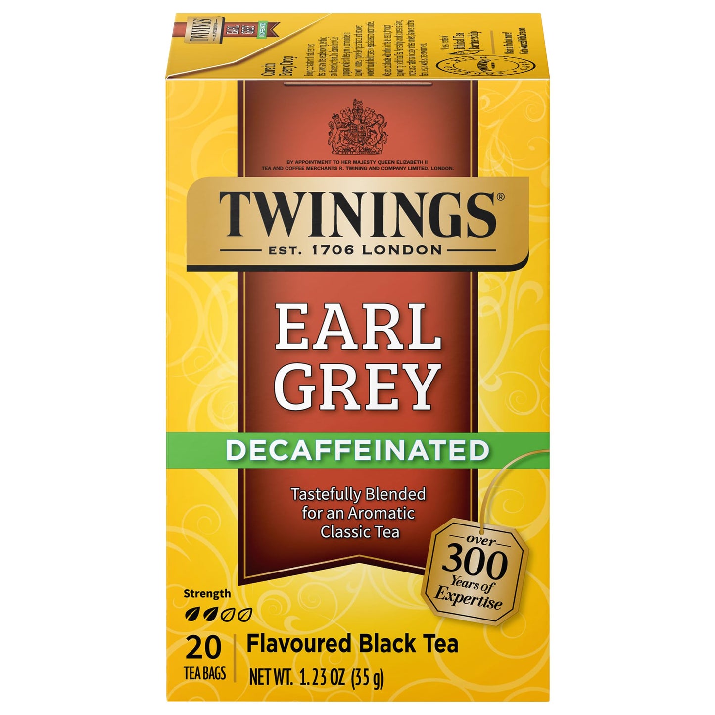 Twinings Decaffeinated English Breakfast Individually Wrapped Black Tea Bags, 20 Count Pack of 6, Flavourful & Robust