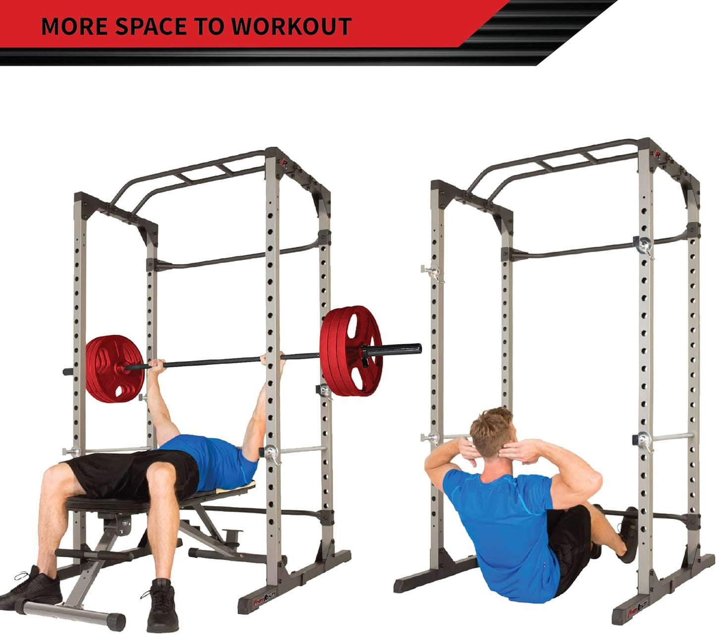 Fitness Reality Squat Rack Power Cage with | Optional LAT Pulldown & Leg Holdown Attachment | Squat and Bench Rack Combos| Super Max 810 XLT |