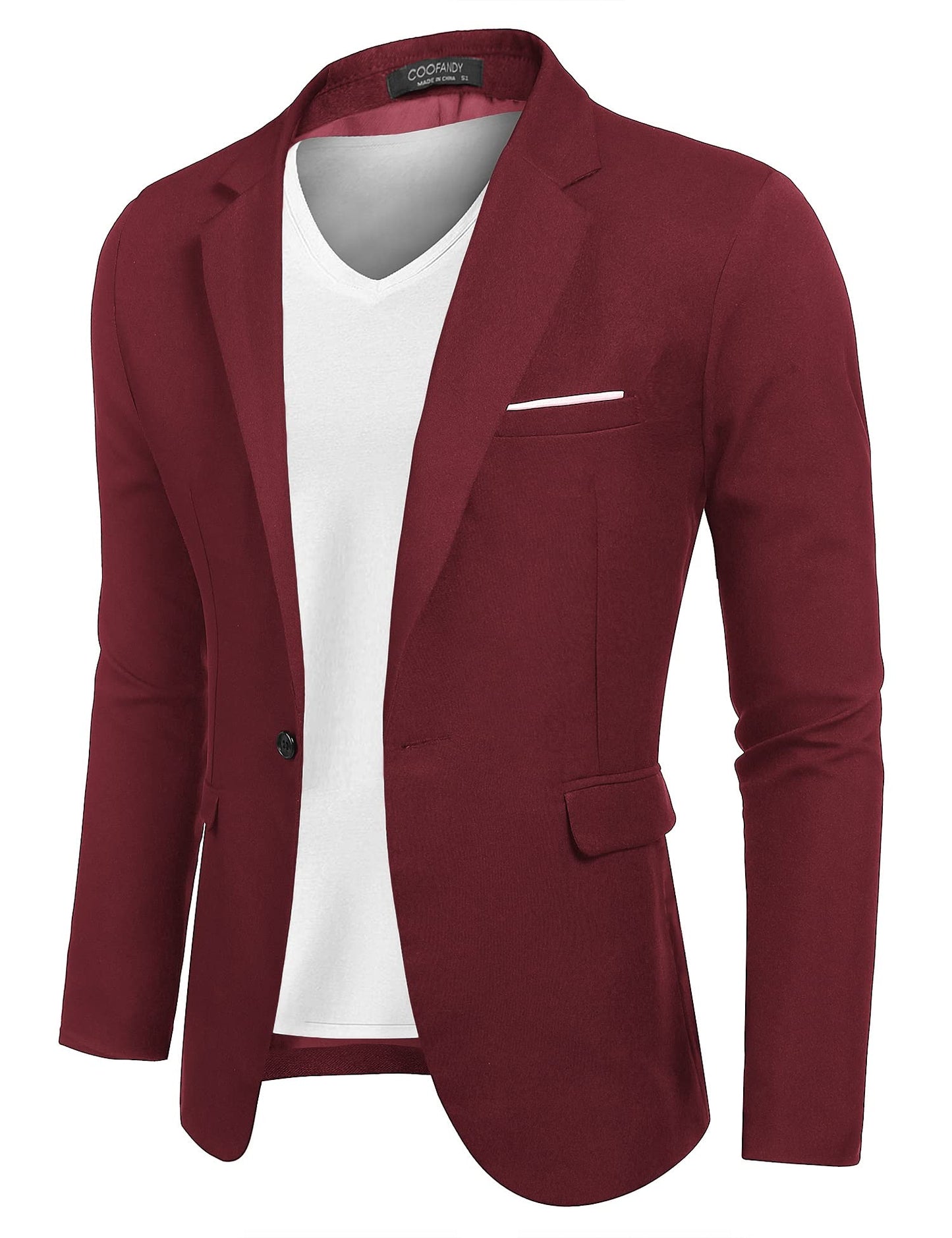 COOFANDY Men's Blazer Casual Sport Coats Slim Fit One Button Suit Jacket Lightweight Sports Jacket