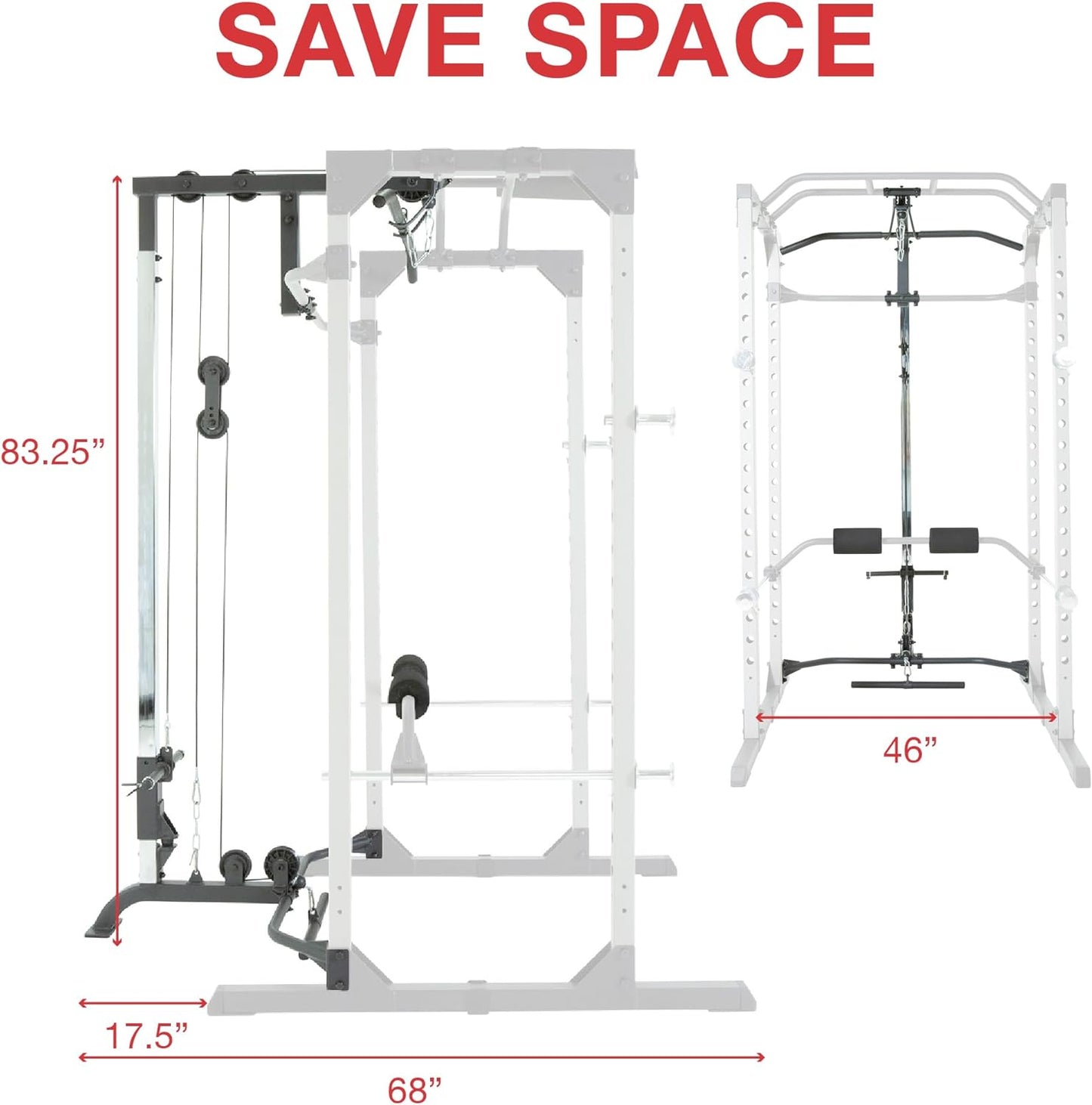 Fitness Reality Squat Rack Power Cage with | Optional LAT Pulldown & Leg Holdown Attachment | Squat and Bench Rack Combos| Super Max 810 XLT |