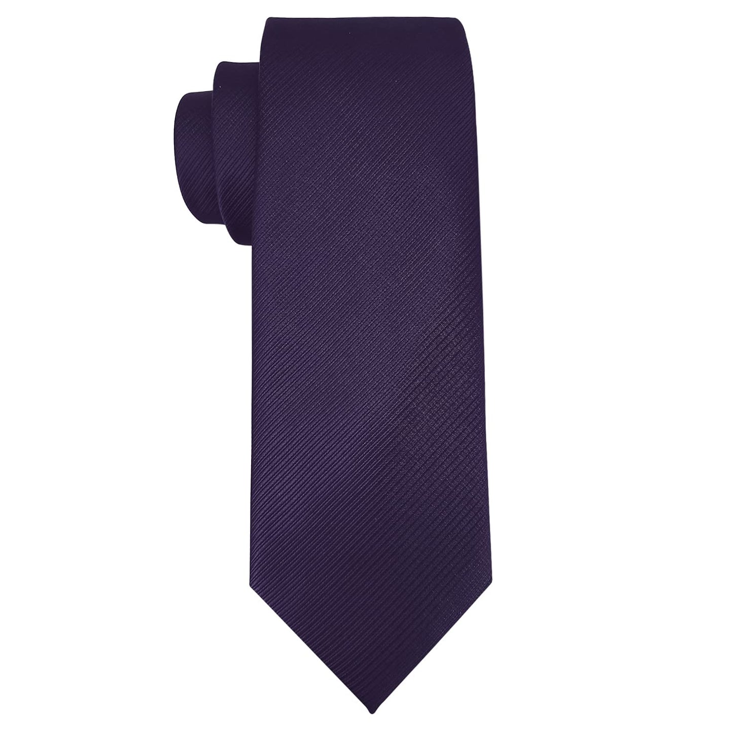 KOOELLE Men's Ties Solid Pure Color Plain Formal Black Ties For Men