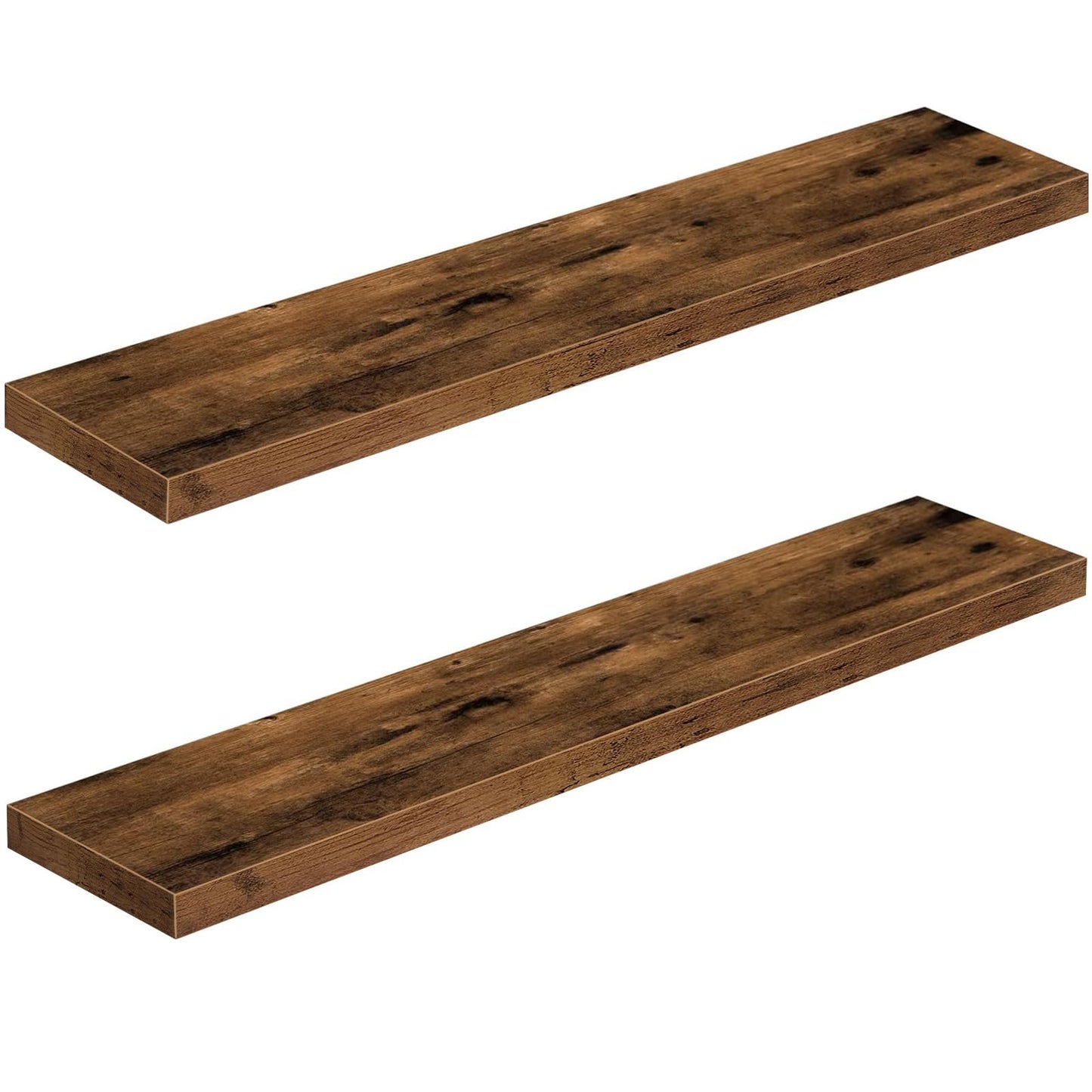 QEEIG Bathroom Shelves Floating Shelves for Wall Shelf Over Toilet Small Wall Mounted Farmhouse Decor 16 inch Set of 2, Rustic Brown (008-40BN)