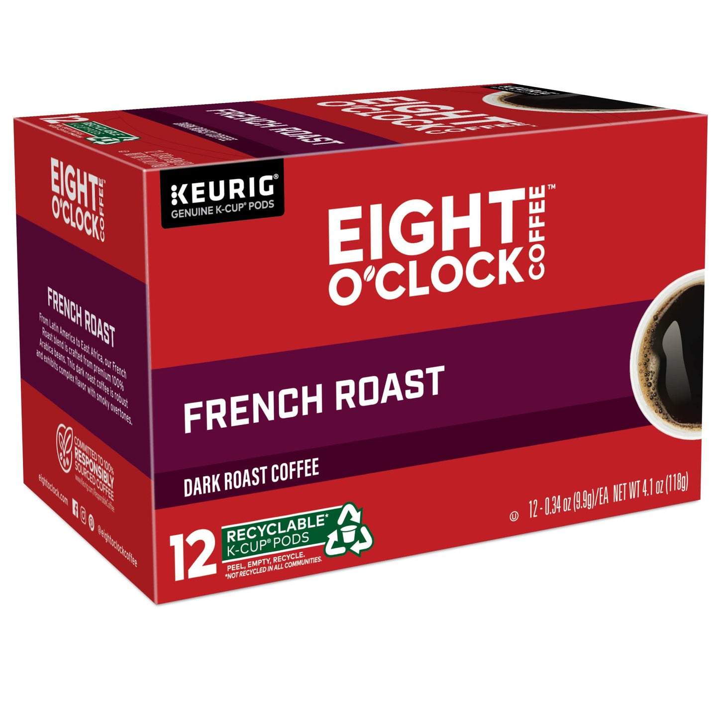 Eight O'Clock Coffee The Original Keurig Single-Serve K-Cup Pods, Medium Roast Coffee, 96 Count (4 Packs of 24)