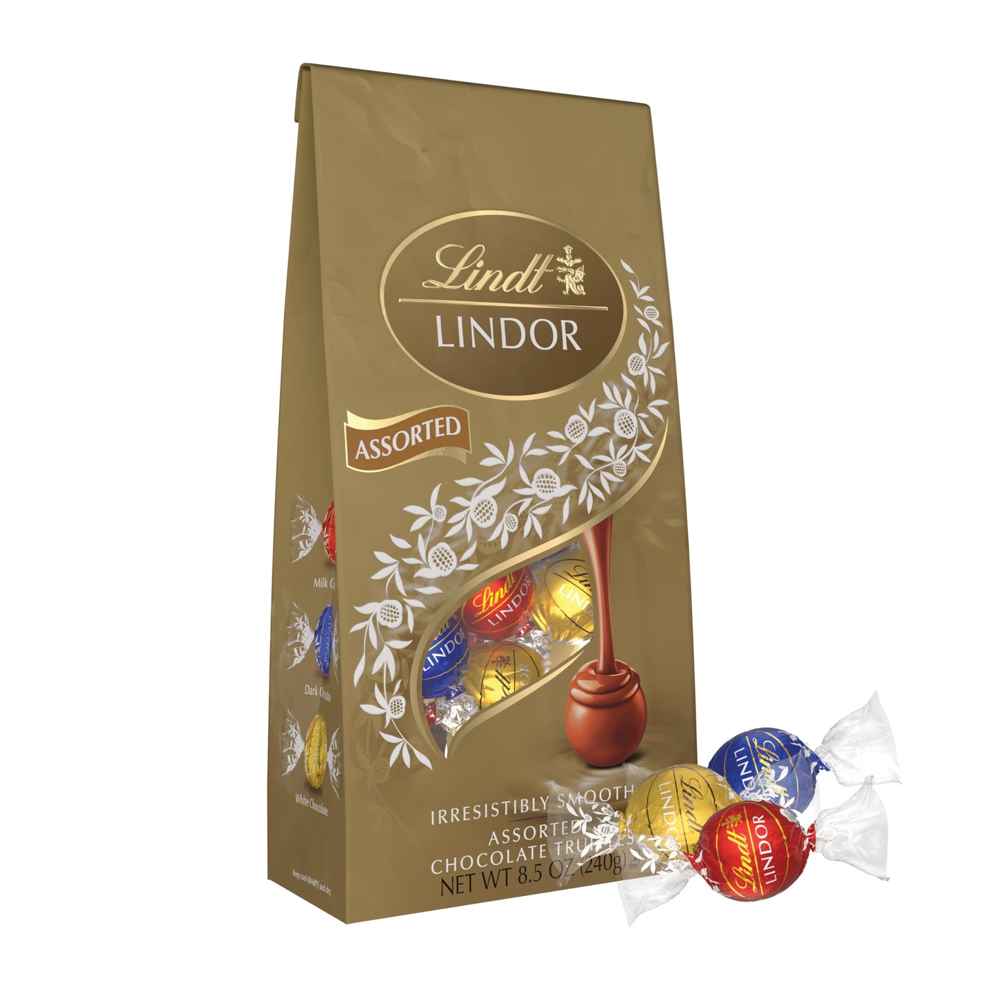 Lindt LINDOR Assorted Chocolate Truffles, Chocolate Candy with Smooth, Melting Truffle Center, Perfect for Mother’s Day Gifting, 15.2 oz. Bag