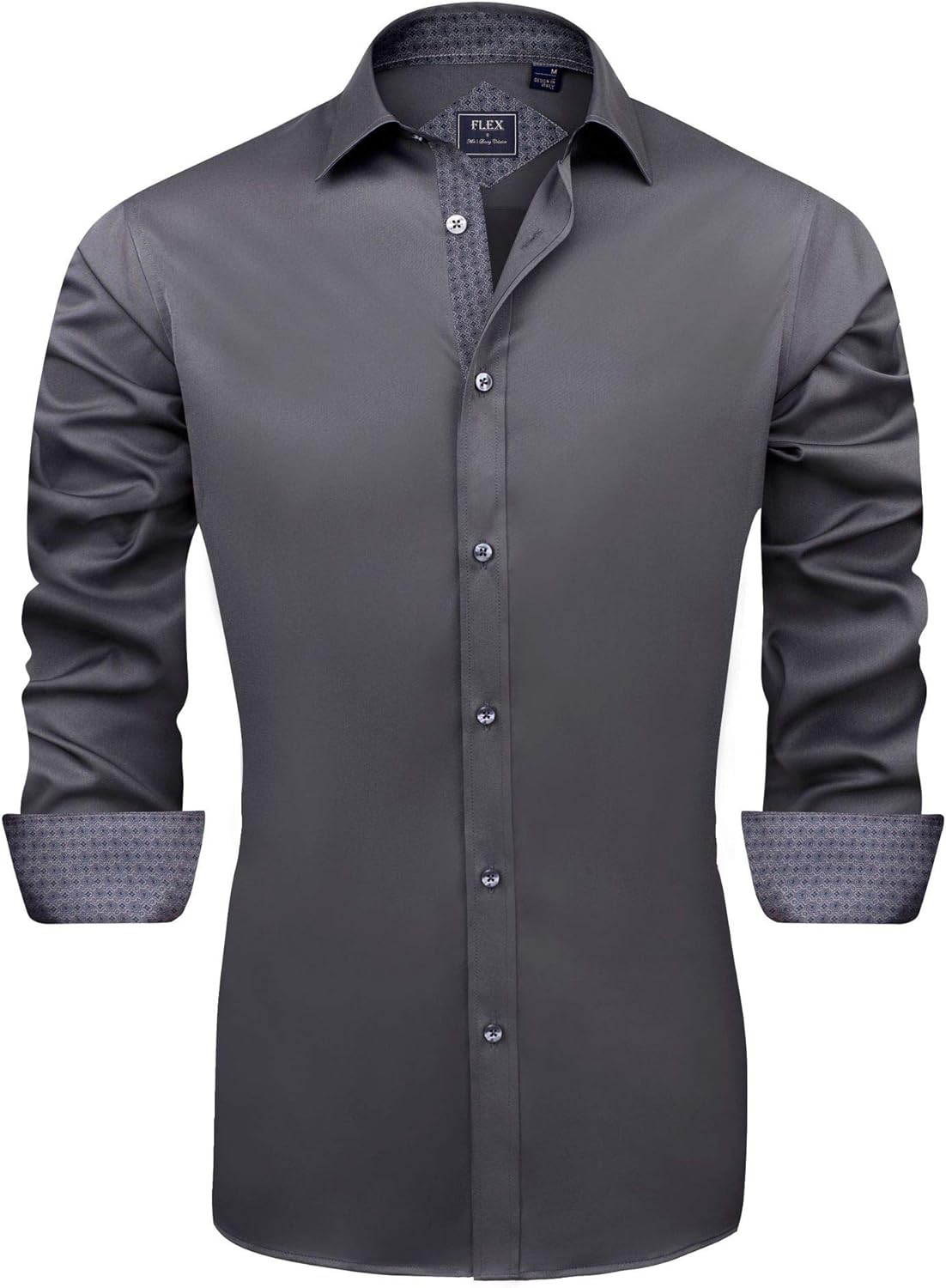 J.VER Men's Casual Long Sleeve Stretch Dress Shirt Wrinkle-Free Regular Fit Button Down Shirts