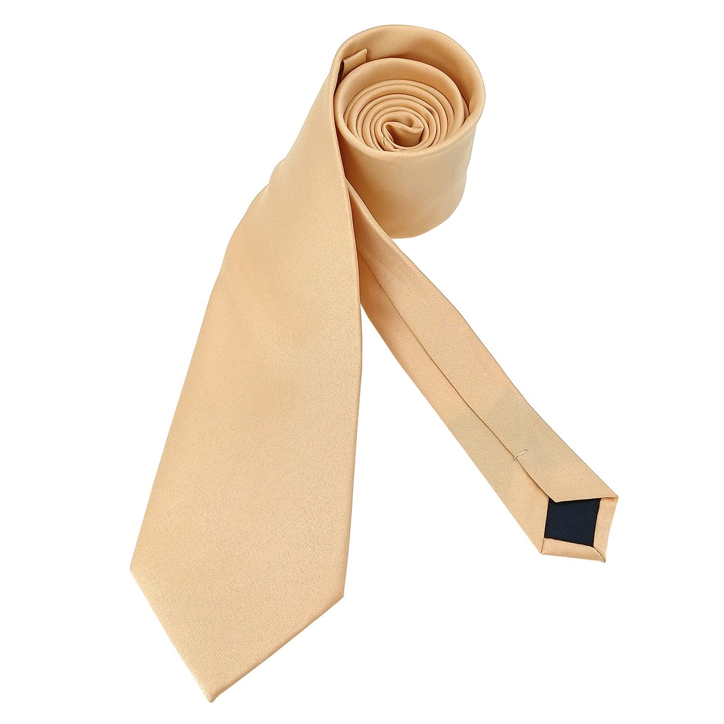 KOOELLE Men's Ties Solid Pure Color Plain Formal Black Ties For Men