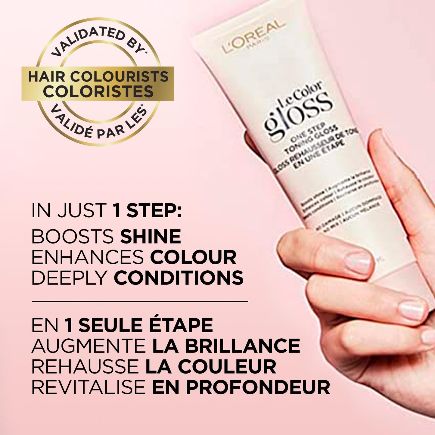 L'Oreal Paris Le Color Gloss One Step In-Shower Toning Hair Gloss, Neutralizes Brass, Conditions & Boosts Shine, Silver, 4 Ounce