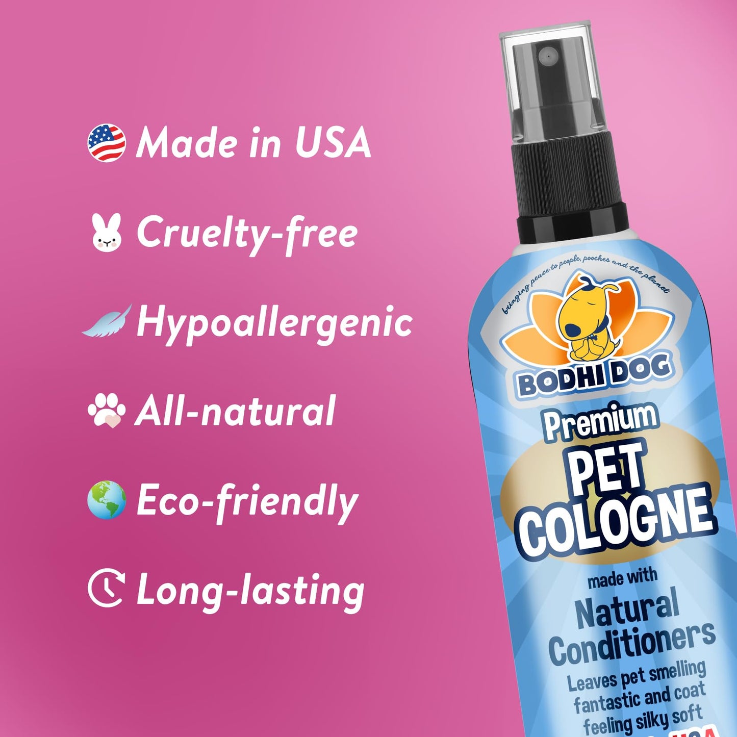 Bodhi Dog Natural Dog Cologne | Premium Scented Deodorizing Body Spray for Dogs & Cats | Dog Perfume w/Natural Dog Conditioner (Baby Powder, 4 Fl Oz)