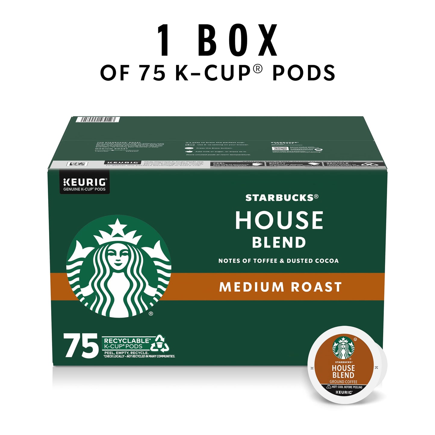 Starbucks K-Cup Coffee Pods—Medium Roast Coffee—Pike Place Roast for Keurig Brewers—100% Arabica—4 boxes (96 pods total)