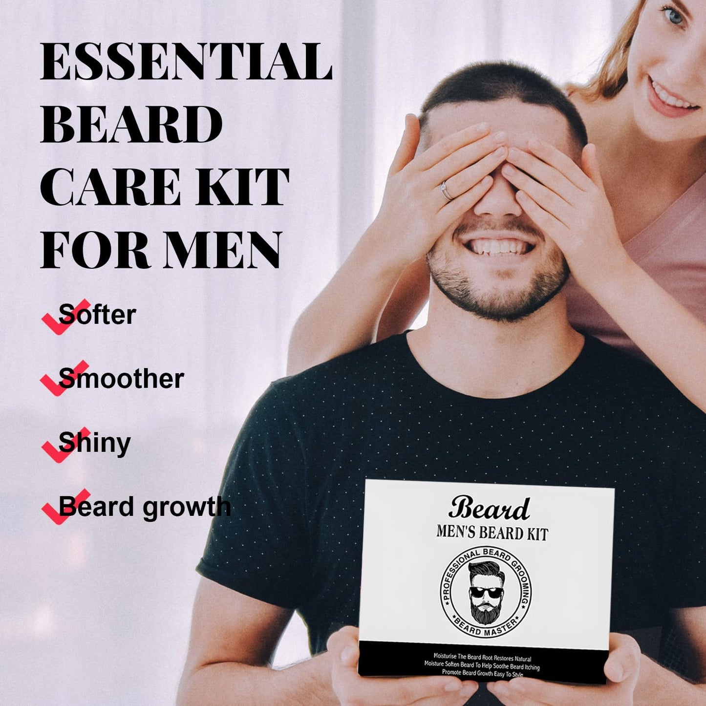 puresoak bath Beard Care Kit, Mens Beard Kit With Beard Wash, Beard Growth Oil And Beard Style Balm, Beard Kit For Men Grooming And Care-Softens, Strengthens, And Nourishes Beards