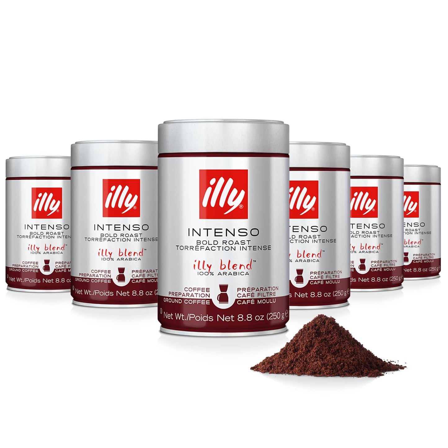 illy Ground Coffee Espresso - 100% Arabica Coffee Ground – Classico Medium Roast - Notes of Caramel, Orange Blossom & Jasmine - Rich Aromatic Profile - Precise Roast - No Preservatives – 8.8 Ounce