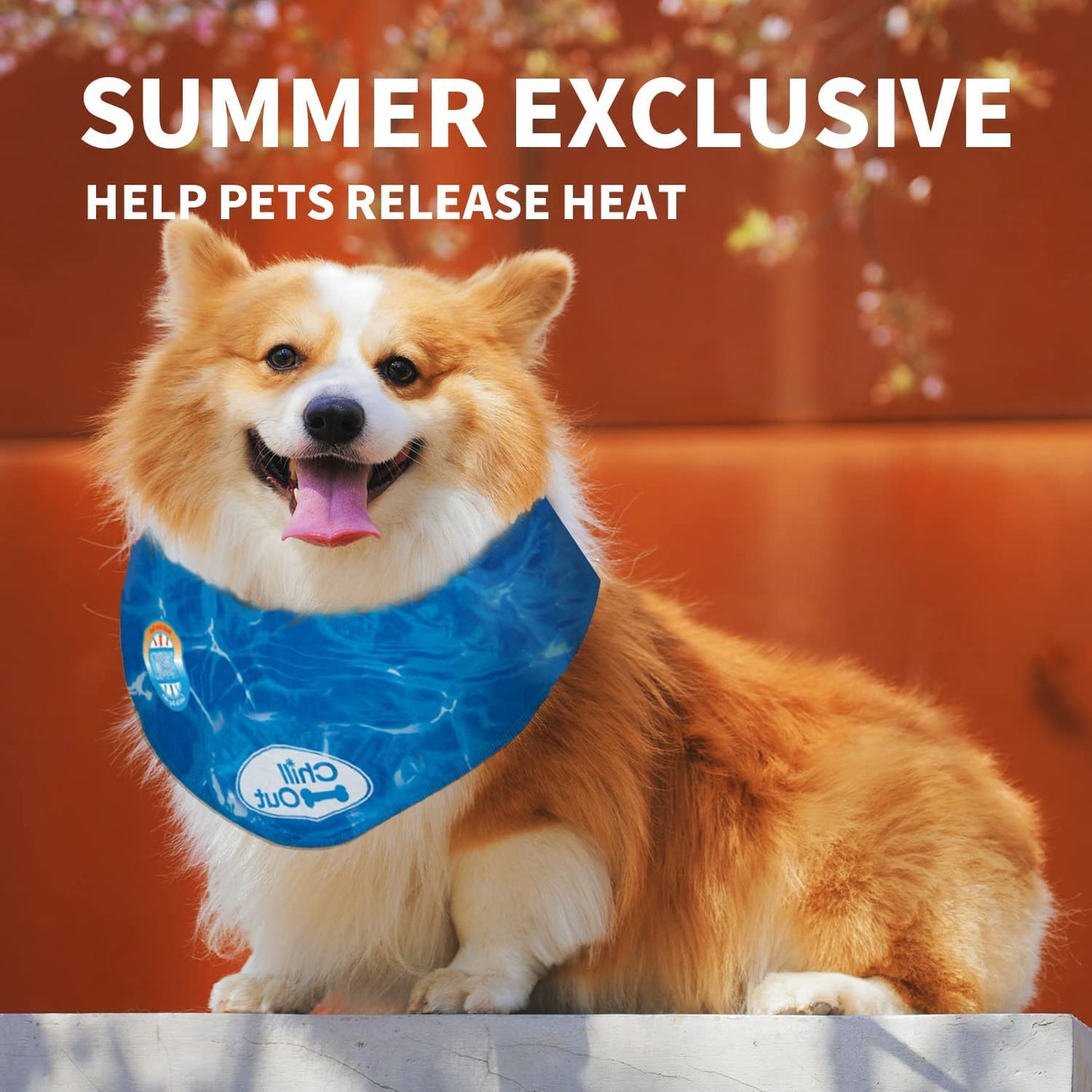 ALL FOR PAWS Chill Out Dog Ice Bandana, Instant Cooling Pet Bandana, Breathable Scarf Dog Cat Ice Collar for Summer