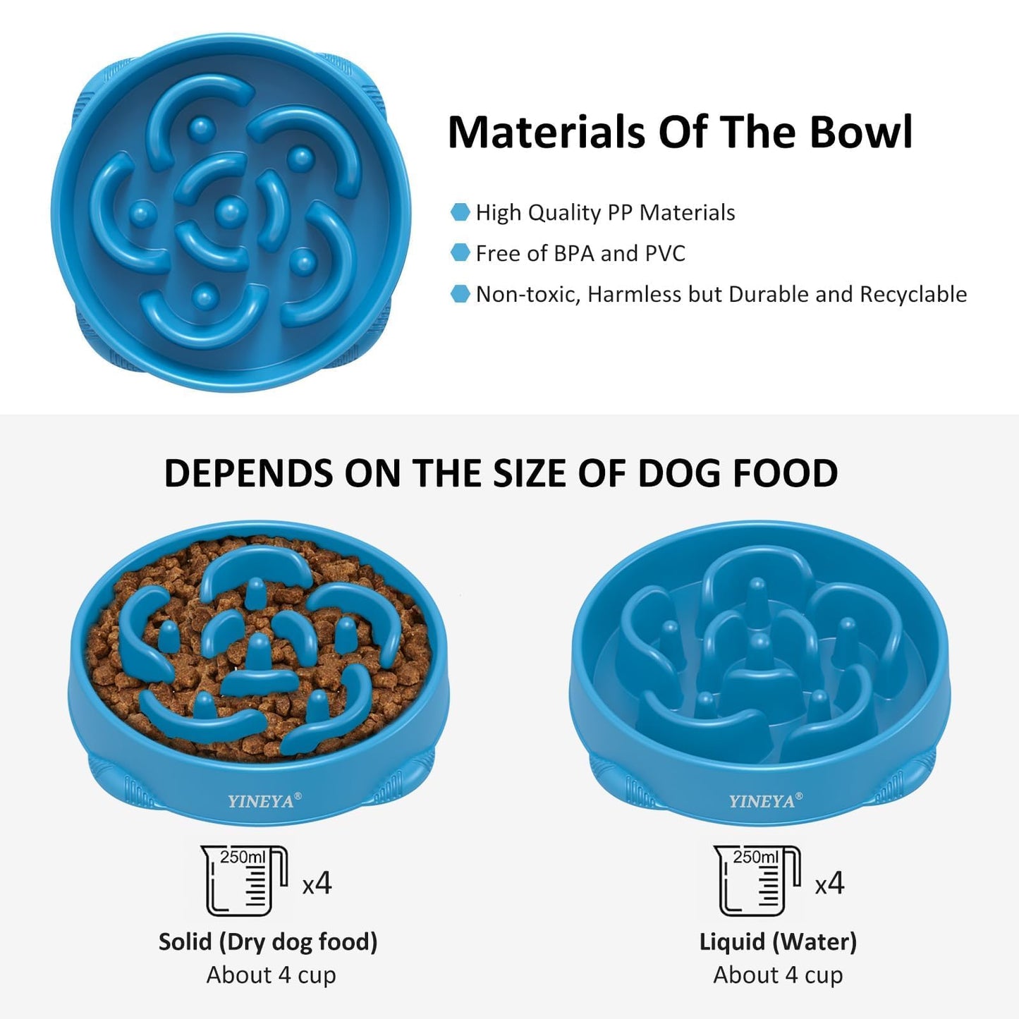 Slow Feeder Dog Bowls Small Breed, Dog Slow Feeder Bowl, Dog Food Bowls Slow Feeder, Small Dog Bowl Slow Feeder, Dog Puzzle Feeder Bowls, Dog Bowls Small Size Dog, Slow Eating Dog Bowl 1~2Cups