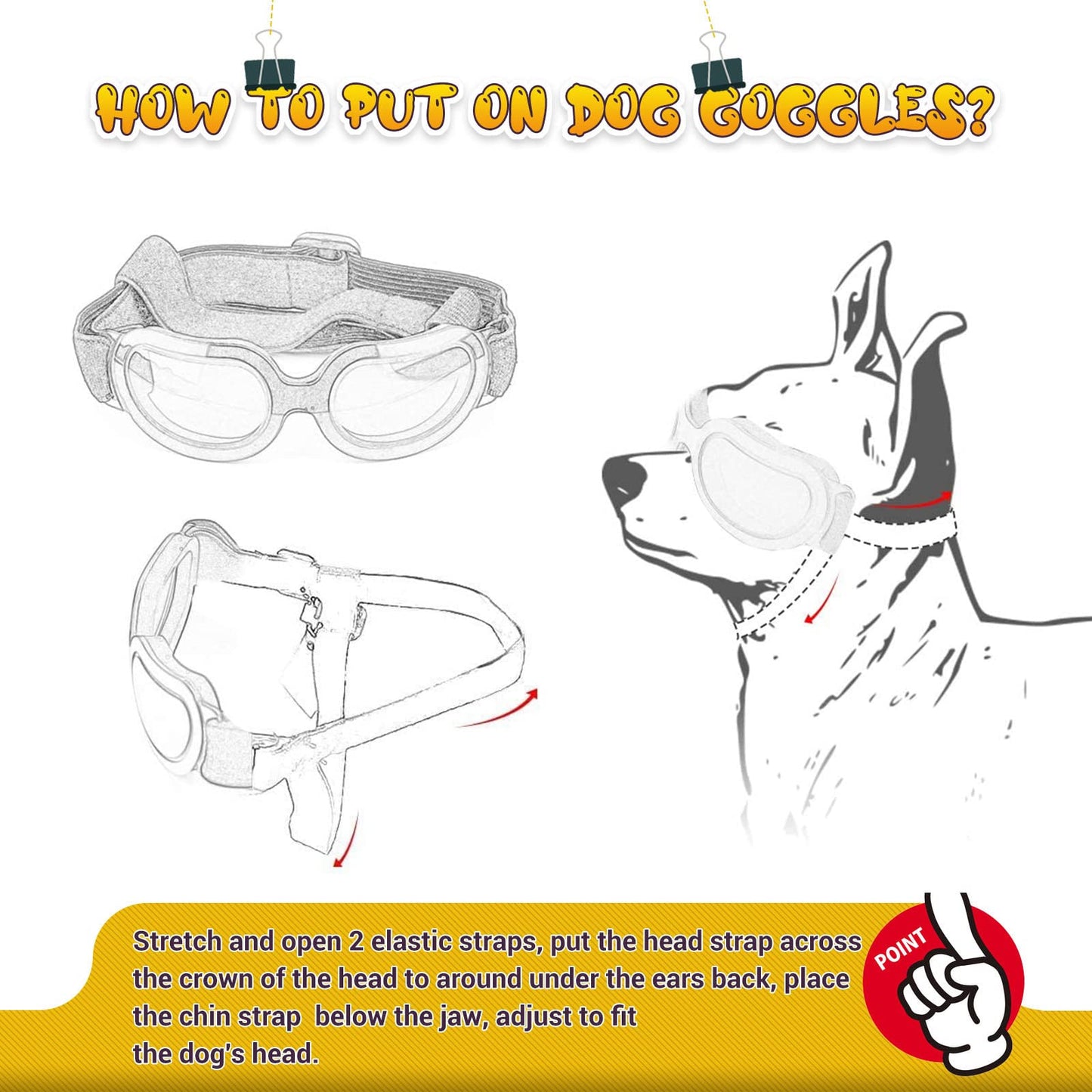 ENJOYING Dog Sunglasses Small Dog Goggles Anti-UV Doggy Glasses for Small Dogs Big Cats Impact/Wind/Dust/Fog Proof Puppy Eye Protection, Cool Blue