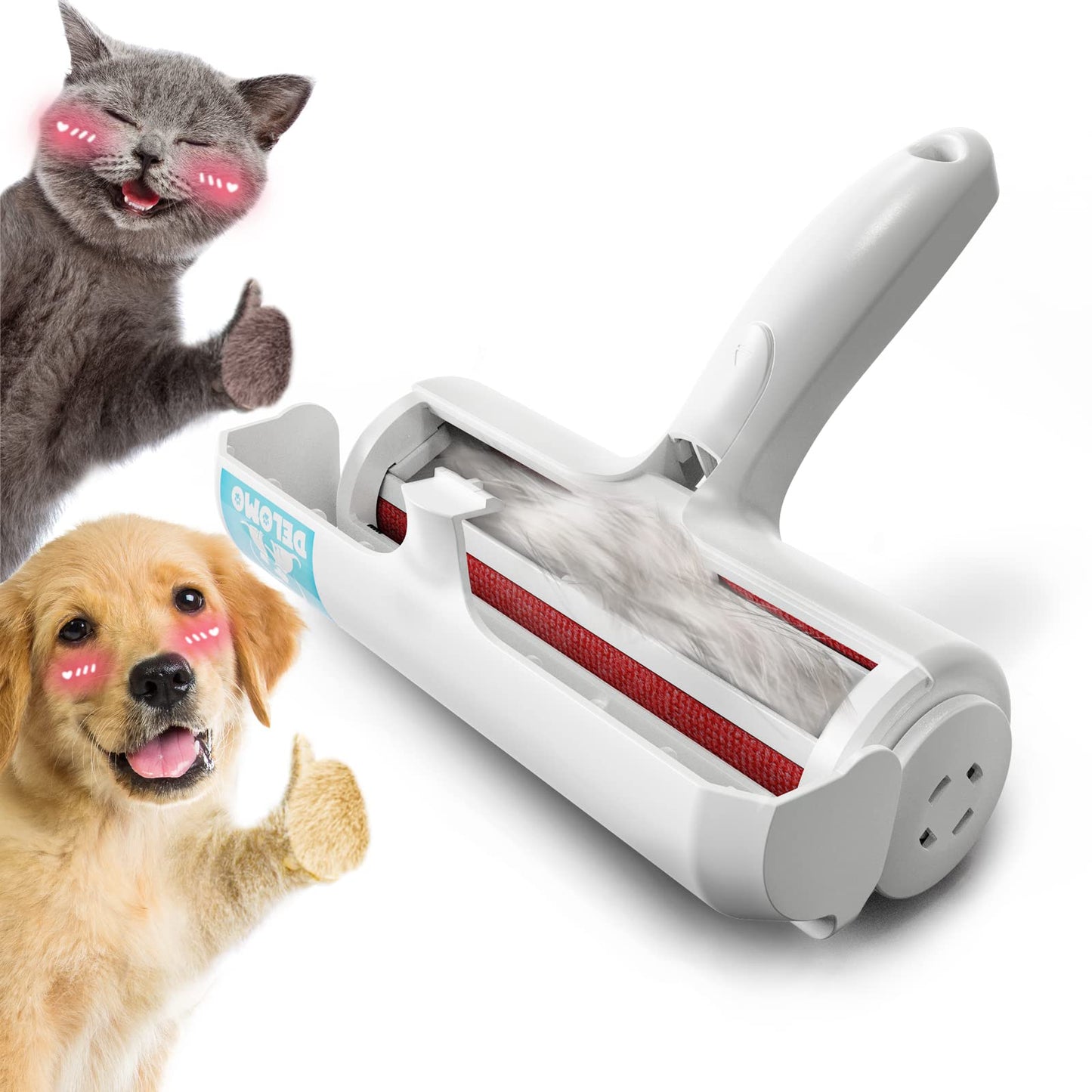 Pet Hair Remover - Lint Roller for Pet Hair - Cat and Dog Hair Remover for Couch, Furniture, Carpet, Car Seat, Reusable Roller W/Self-Cleaning Base - Upgraded Animal Fur Removal Tool