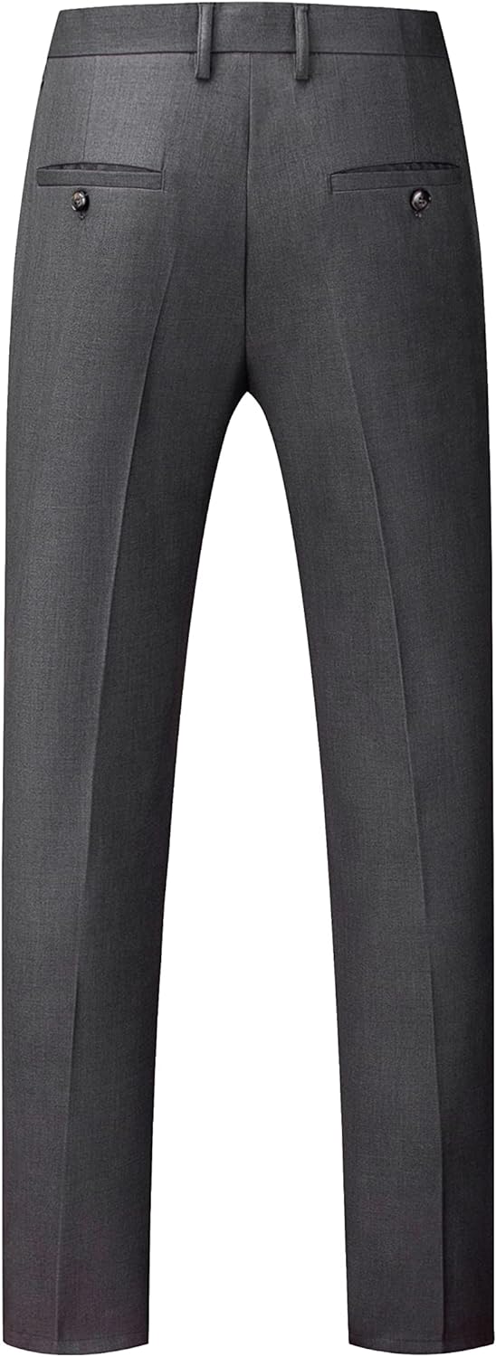 MOGU Mens Slim Fit 2 Piece Suit One Button Notch Lapel Tuxedo for Prom (Suit Jacket + Pants)