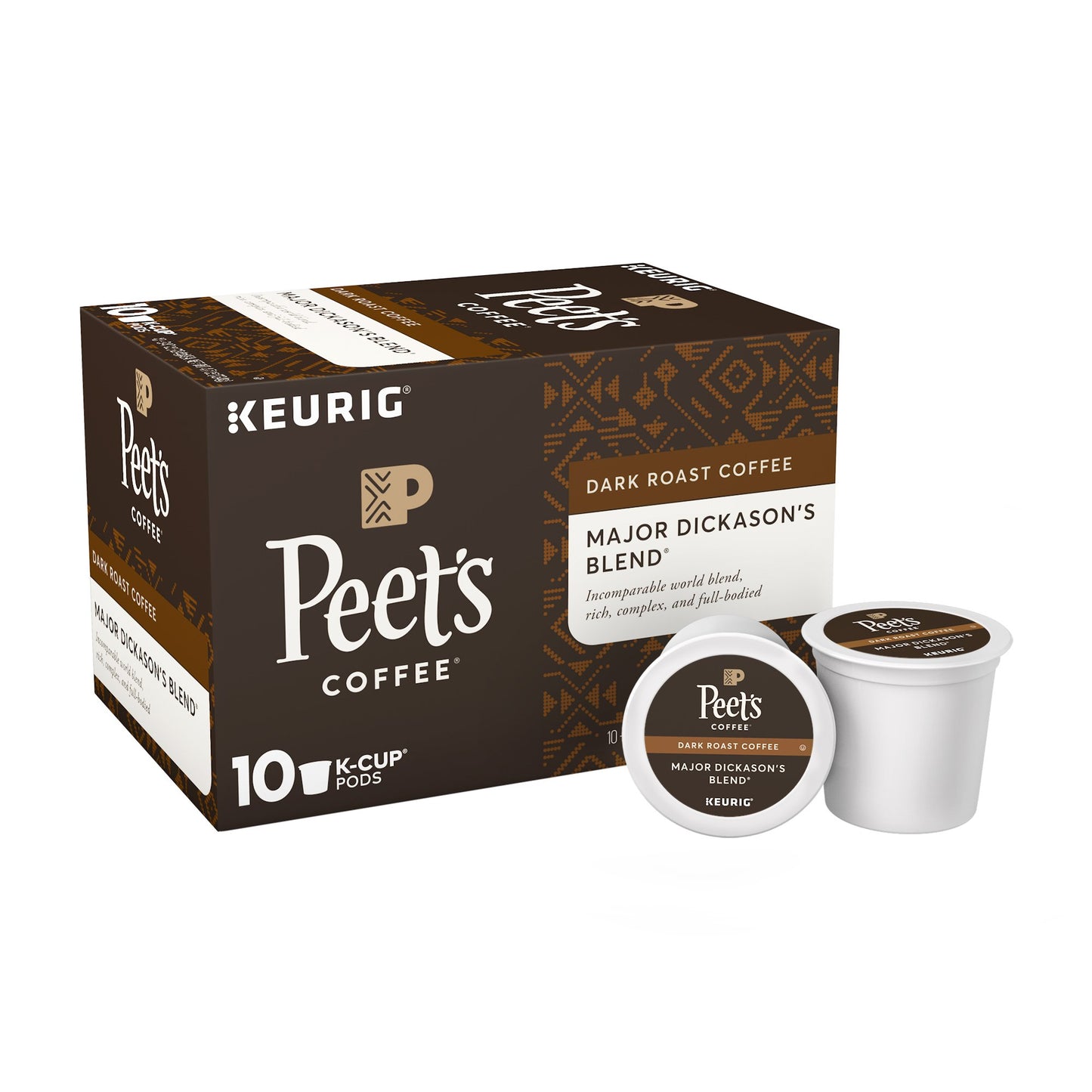 Peet's Coffee, Dark Roast K-Cup Pods for Keurig Brewers - Major Dickason's Blend 75 Count (1 Box of 75 K-Cup Pods)