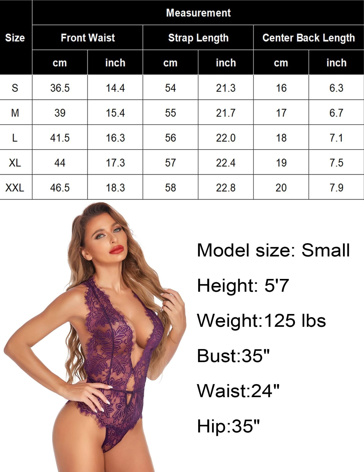 Avidlove Women One Piece Lingerie Lace Bodysuit Deep V Teddy Mini Babydoll