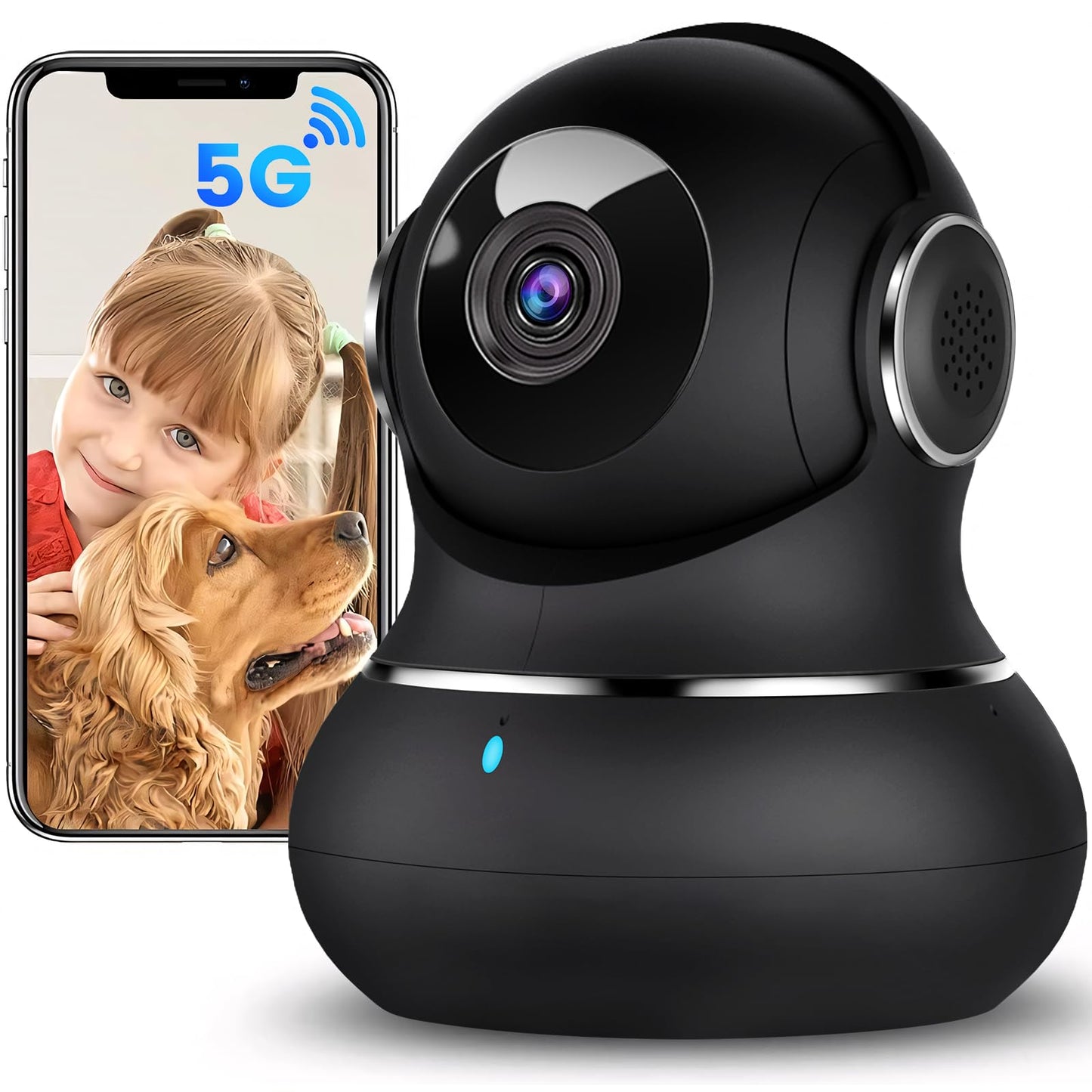 litokam 2K Indoor Security Camera, 360° Cameras for Home Security Indoor with Motion Detection, Pet Camera with Phone App, Baby Monitor-Night Vision