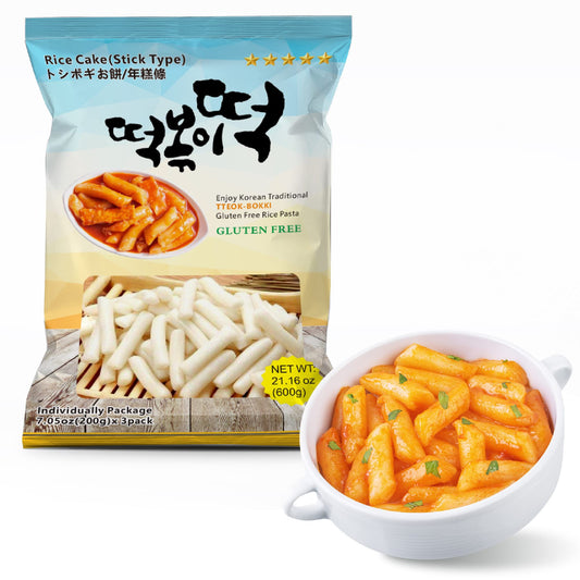 Fusion Select Korean Rice Cakes Tteokbokki Stick Vegan Non-GMO Gluten Free Tteok Pasta Asian Snacks & Food, Gluten Free (1 Pack)
