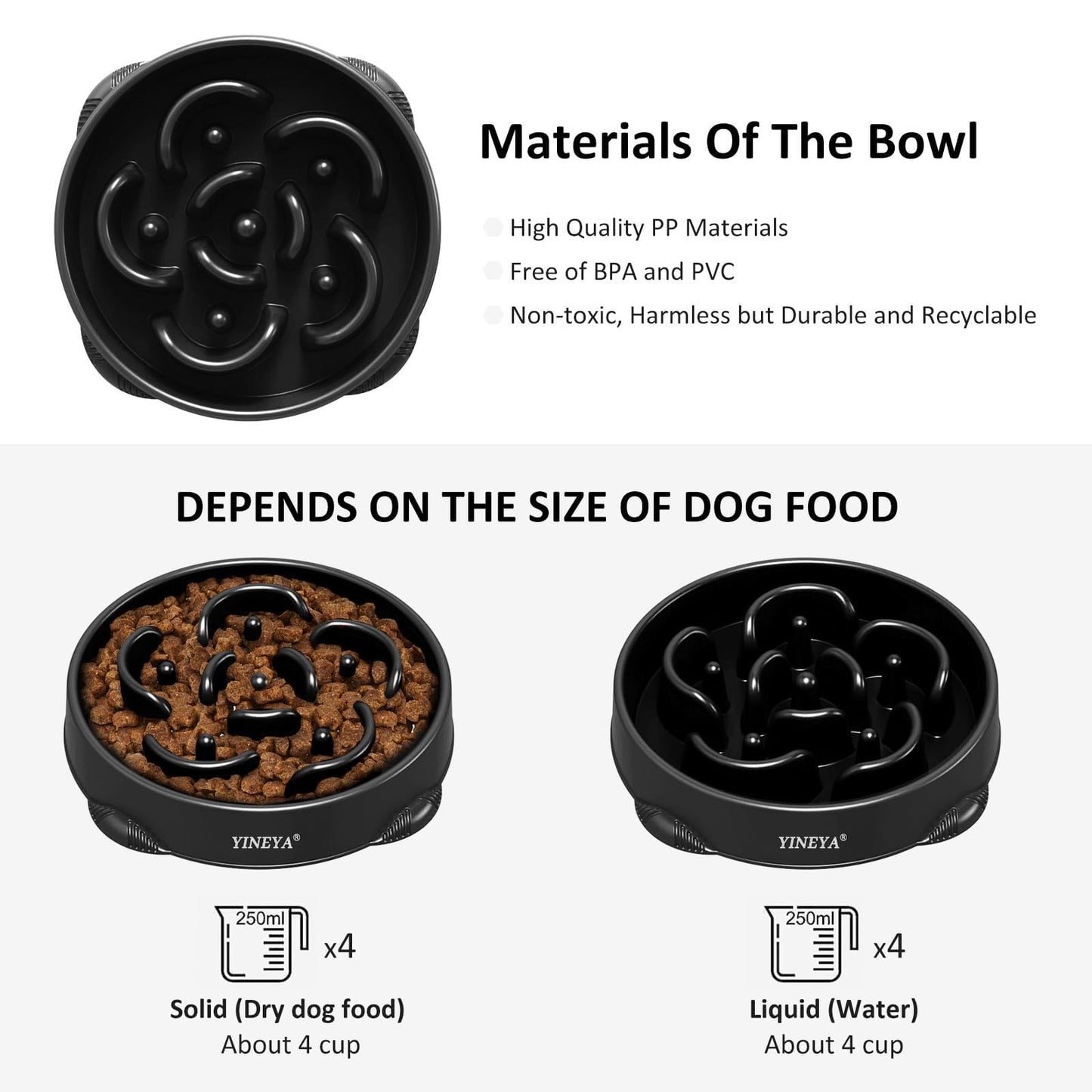 Slow Feeder Dog Bowls Small Breed, Dog Slow Feeder Bowl, Dog Food Bowls Slow Feeder, Small Dog Bowl Slow Feeder, Dog Puzzle Feeder Bowls, Dog Bowls Small Size Dog, Slow Eating Dog Bowl 1~2Cups