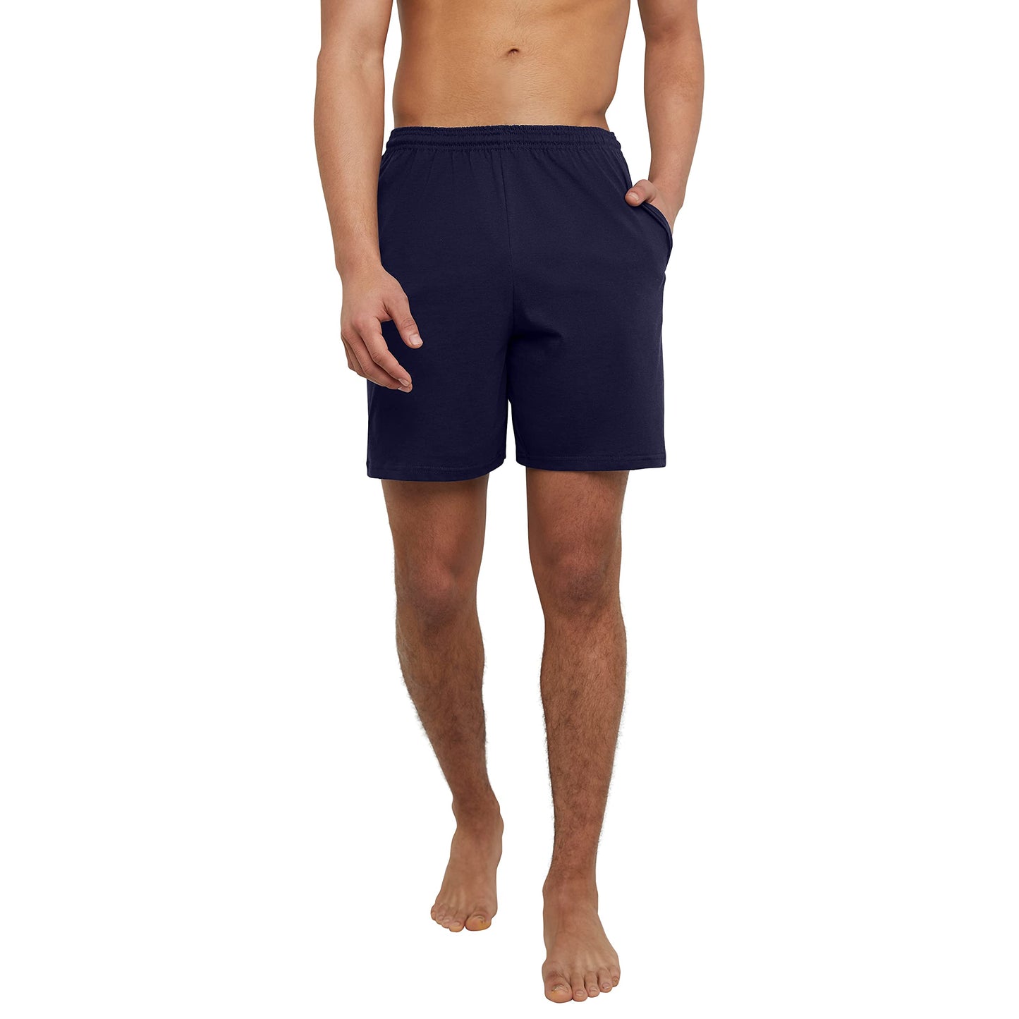 Hanes Men's Athletic Shorts, Favorite Cotton Jersey Shorts, Pull-On Knit Shorts with Pockets, Knit Gym Shorts, 7.5" Inseam