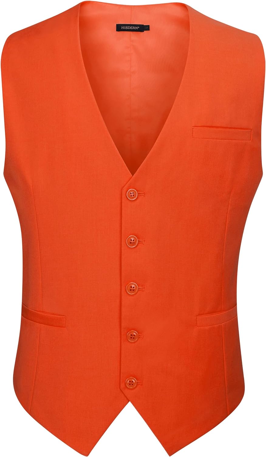 HISDERN Men's Suit Vest Business Formal Dress Waistcoat Vest with 3 Pockets for Suit or Tuxedo