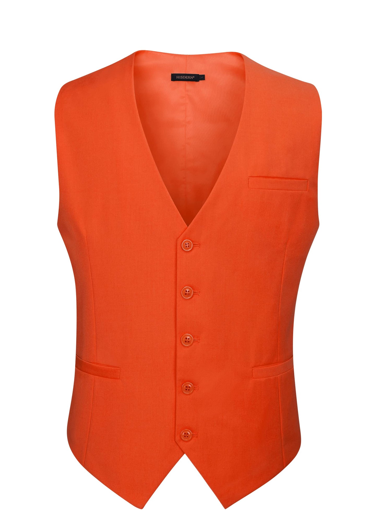 HISDERN Men's Suit Vest Business Formal Dress Waistcoat Vest with 3 Pockets for Suit or Tuxedo