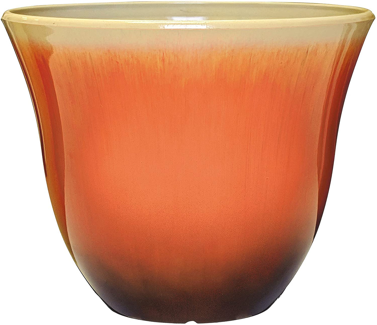 Classic Home and Garden Honeysuckle Resin Flower Pot Planter, Tequila Sunrise, 13"