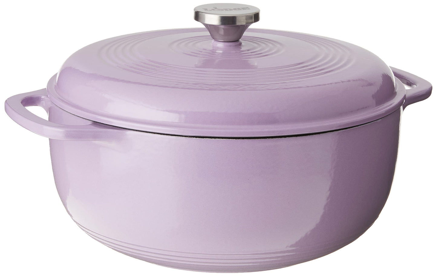 Lodge 6 Quart Enameled Cast Iron Dutch Oven with Lid – Dual Handles – Oven Safe up to 500° F or on Stovetop - Use to Marinate, Cook, Bake, Refrigerate and Serve – Oyster White