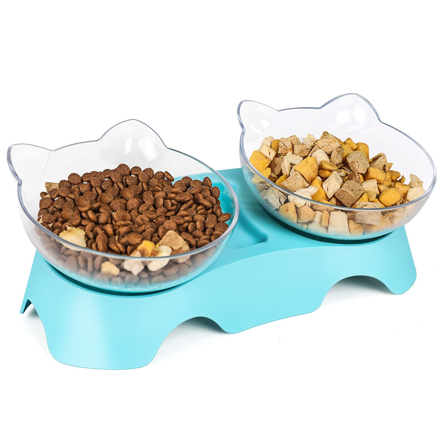 MILIFUN Cat Food Bowls Elevated Tilted, Anti Vomiting Orthopedic Kitty Bowls for Puppy and Bunny, Indoor Cats.