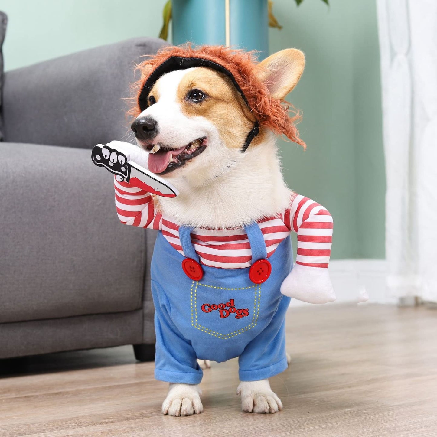 Pet Deadly Doll Dog Costume, Cosplay Halloween Christmas Funny Clothes Party Costume for Small Medium and Large Dogs (Small)