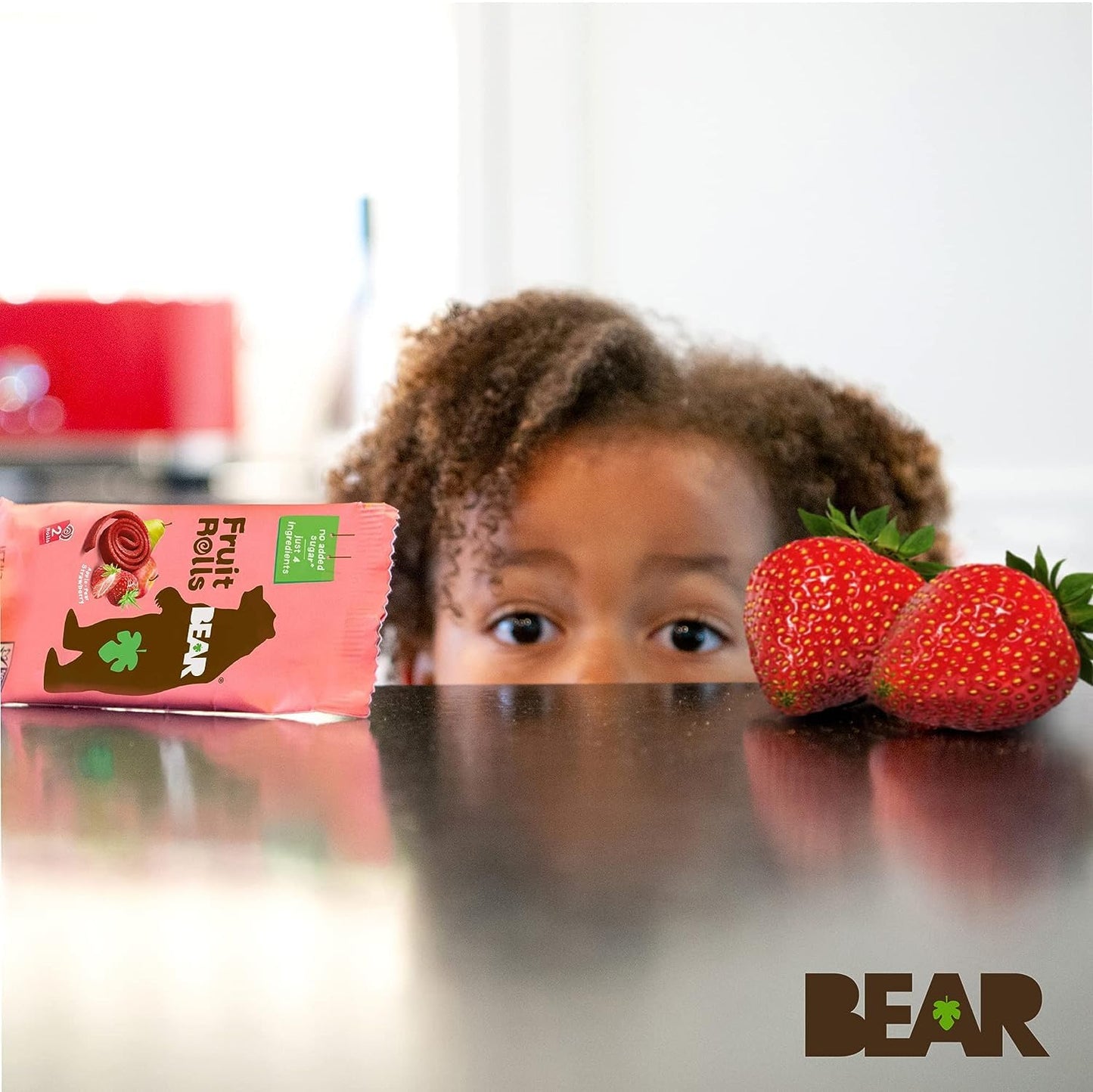 BEAR Real Fruit Snack Rolls - Gluten Free, Vegan, and Non-GMO - Strawberry – Healthy School And Lunch Snacks For Kids And Adults, 0.7 Ounce (Pack of 12)