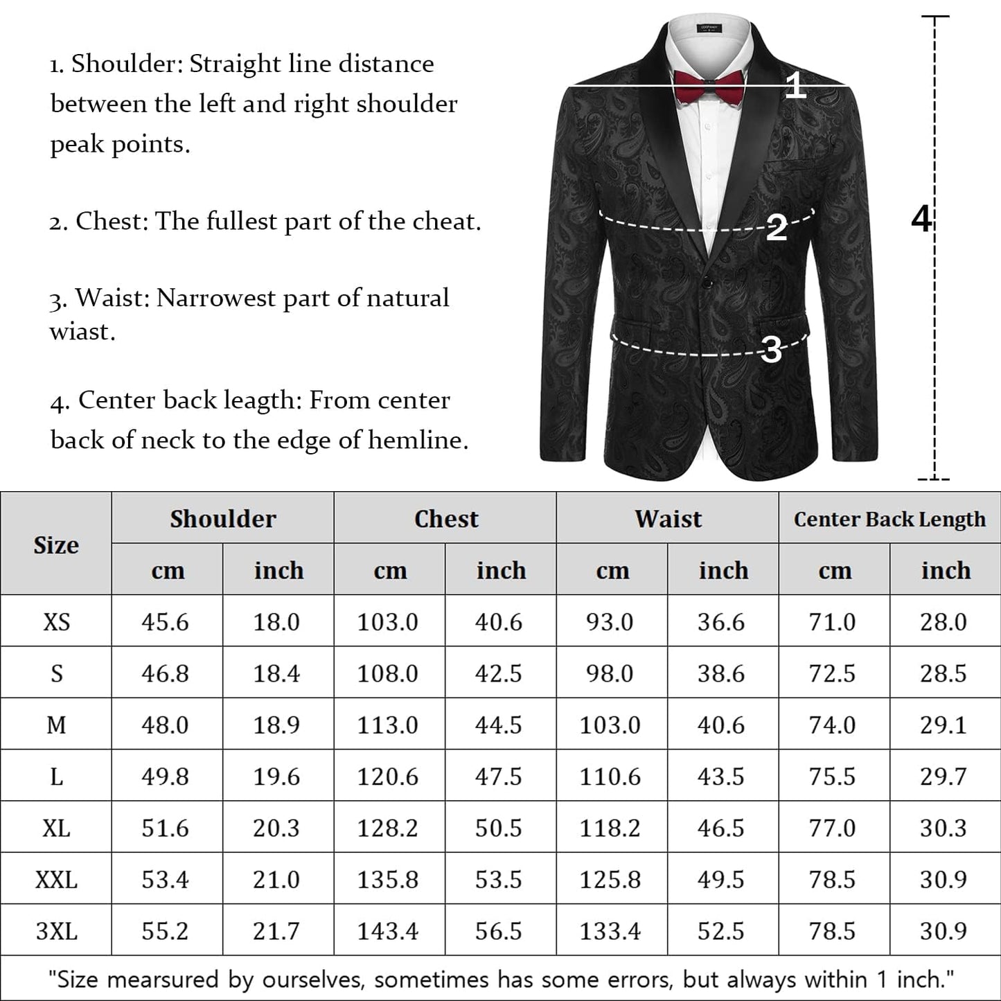 COOFANDY Mens Floral Tuxedo Jacket Paisley Shawl Lapel Suit Blazer Jacket for Dinner,Prom,Wedding