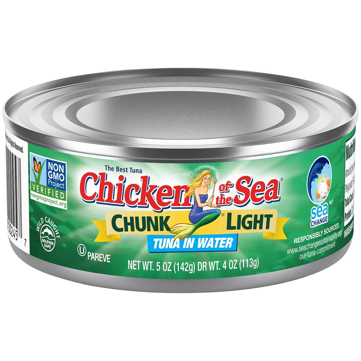 Chicken of the Sea Chunk Light Tuna in Water, Wild Caught Tuna, 5-Ounce Cans (Pack of 10)