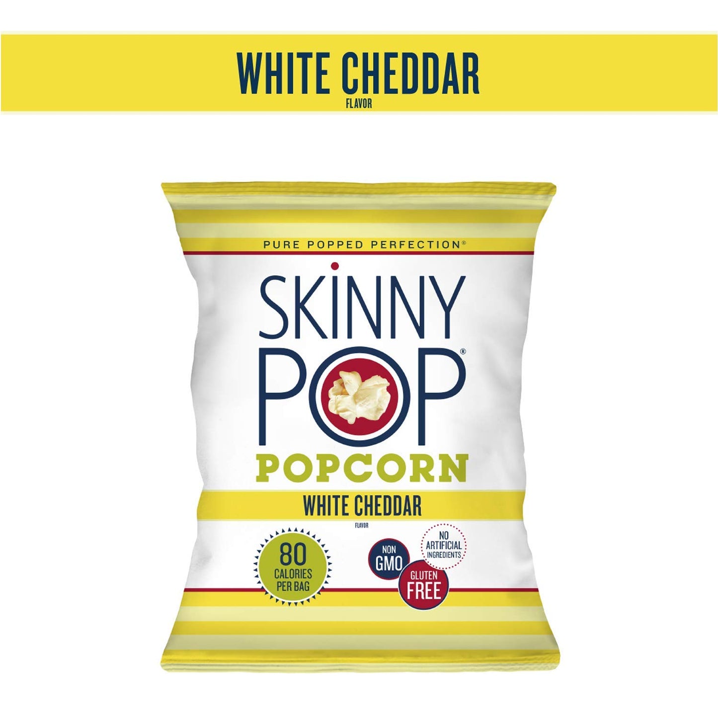 SkinnyPop Popcorn, Gluten Free, Non-GMO, Healthy Snacks, Skinny Pop Variety Pack (Original & Dairy Free White Cheddar Popcorn), 0.5oz Individual Size Snack Bags (40 Count)